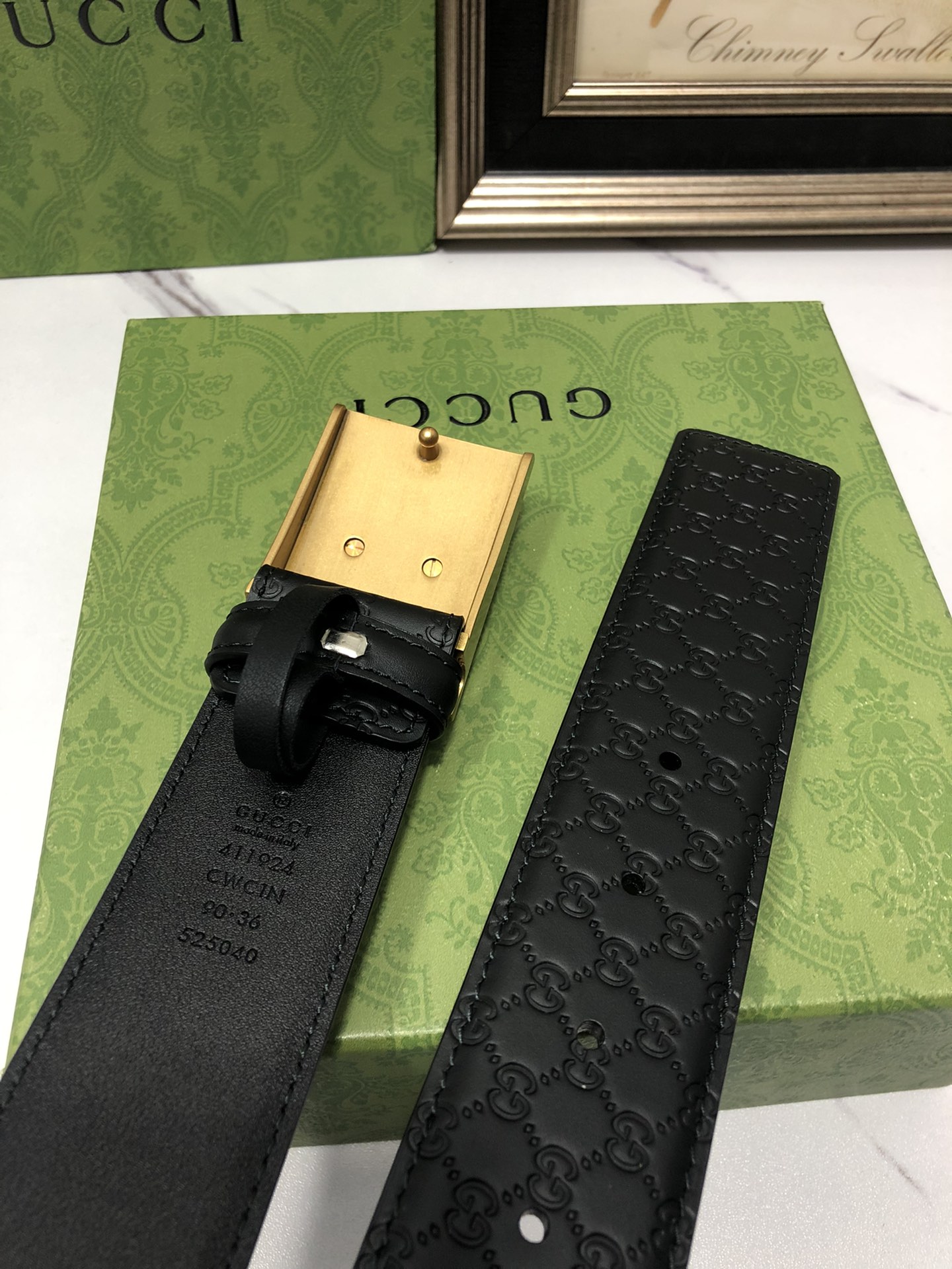 Gucci Male Leather Belt Top Grain Leather