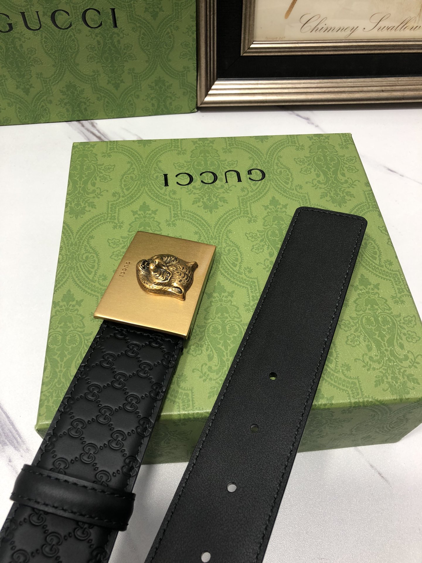 Gucci Male Leather Belt Top Grain Leather