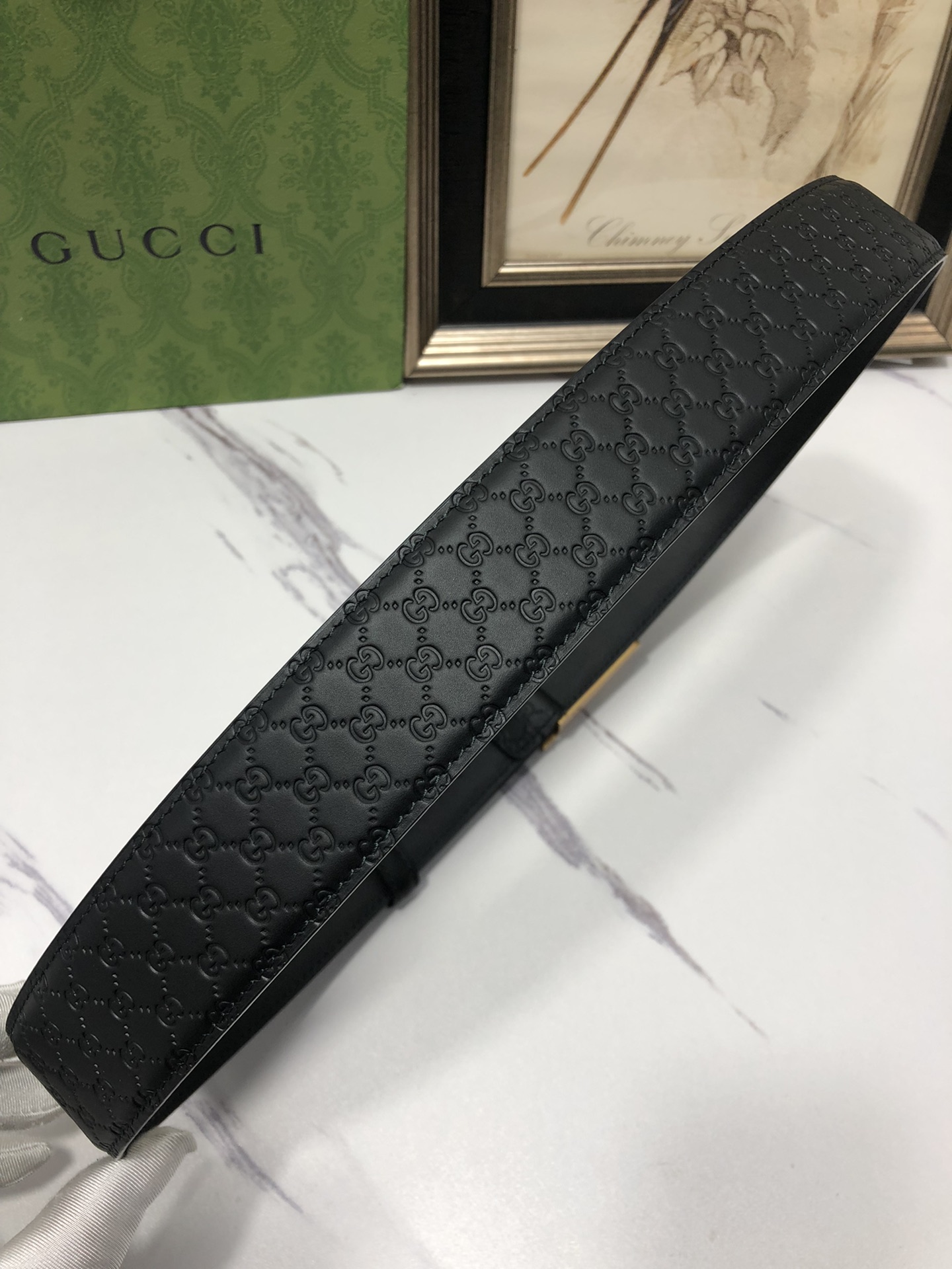 Gucci Male Leather Belt Top Grain Leather
