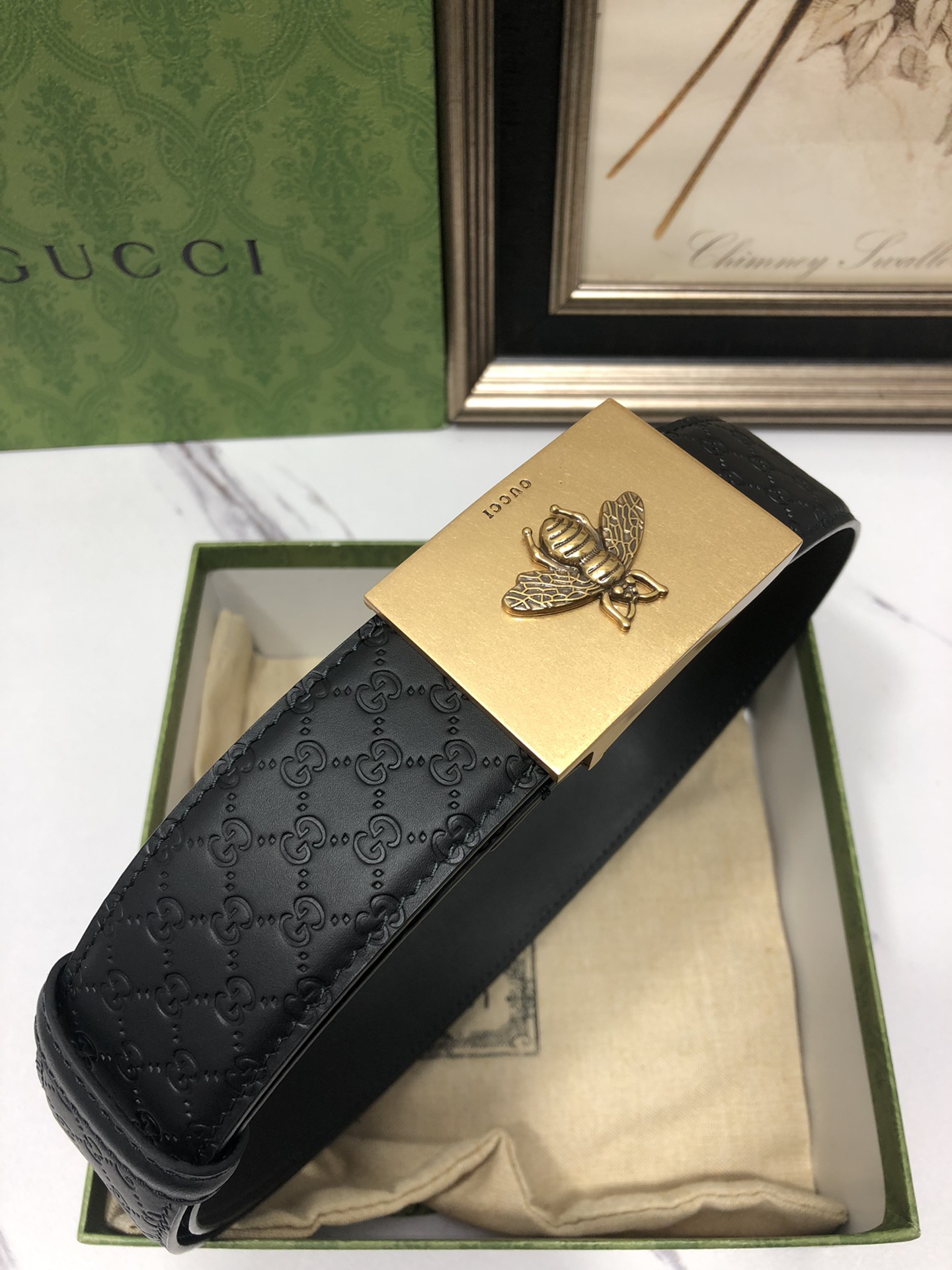 Gucci Male Leather Belt Top Grain Leather