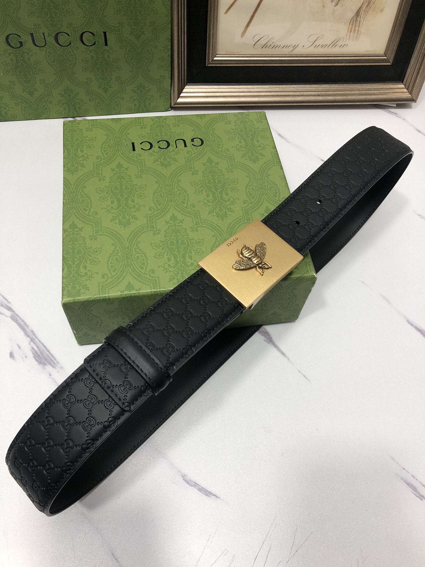 Gucci Male Leather Belt Top Grain Leather