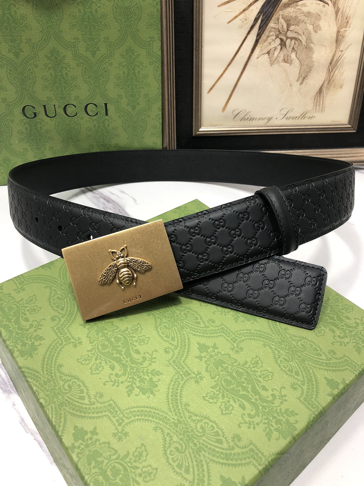 Gucci Male Leather Belt Top Grain Leather