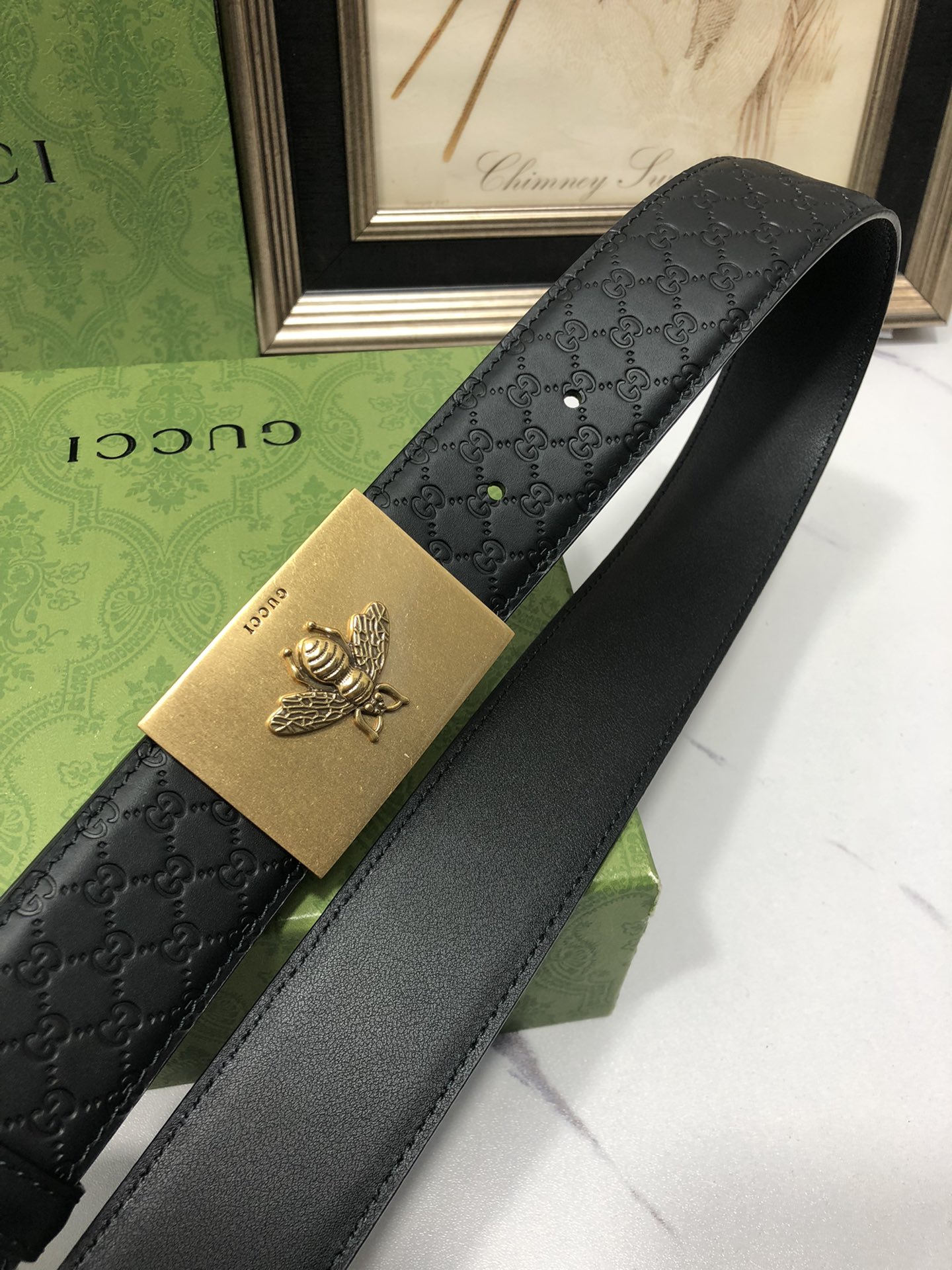 Gucci Male Leather Belt Top Grain Leather