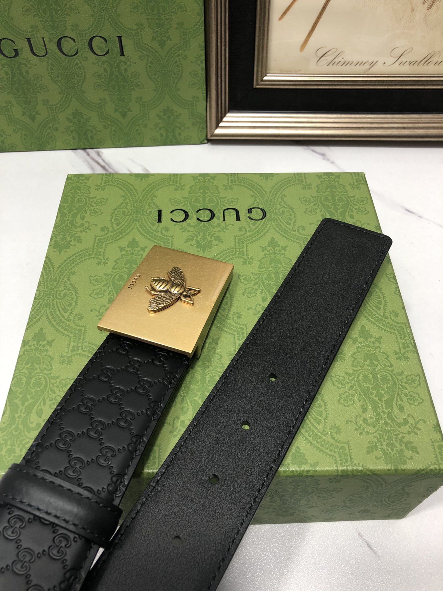 Gucci Male Leather Belt Top Grain Leather