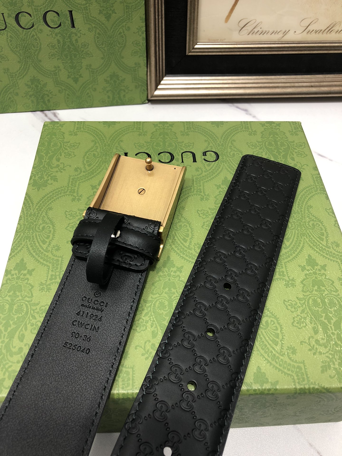 Gucci Male Leather Belt Top Grain Leather