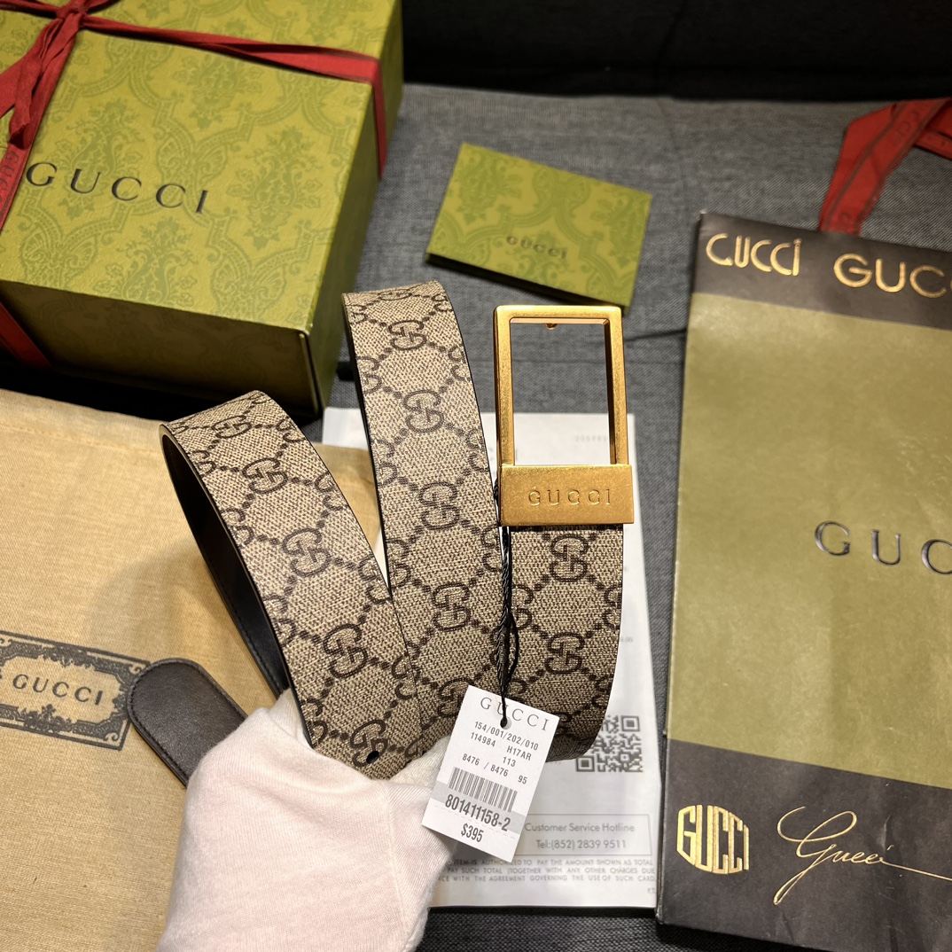 Gucci Male Basic Belt Canvas Black S-m