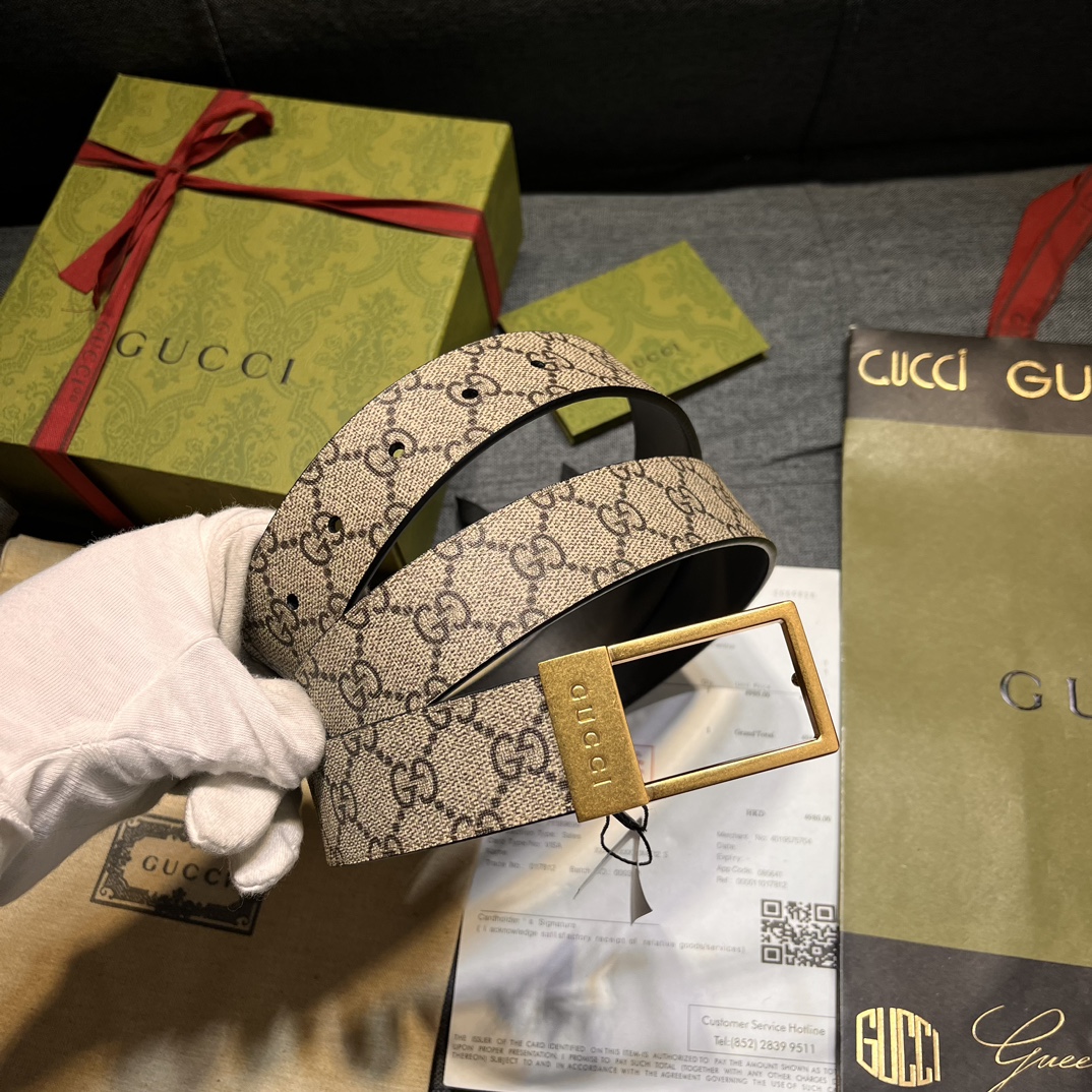 Gucci Male Basic Belt Canvas Black S-m