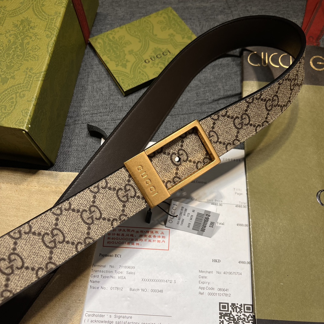 Gucci Male Basic Belt Canvas Black S-m