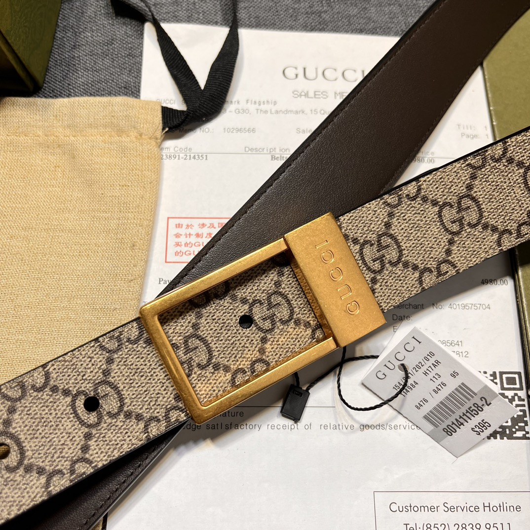 Gucci Male Basic Belt Canvas Black S-m