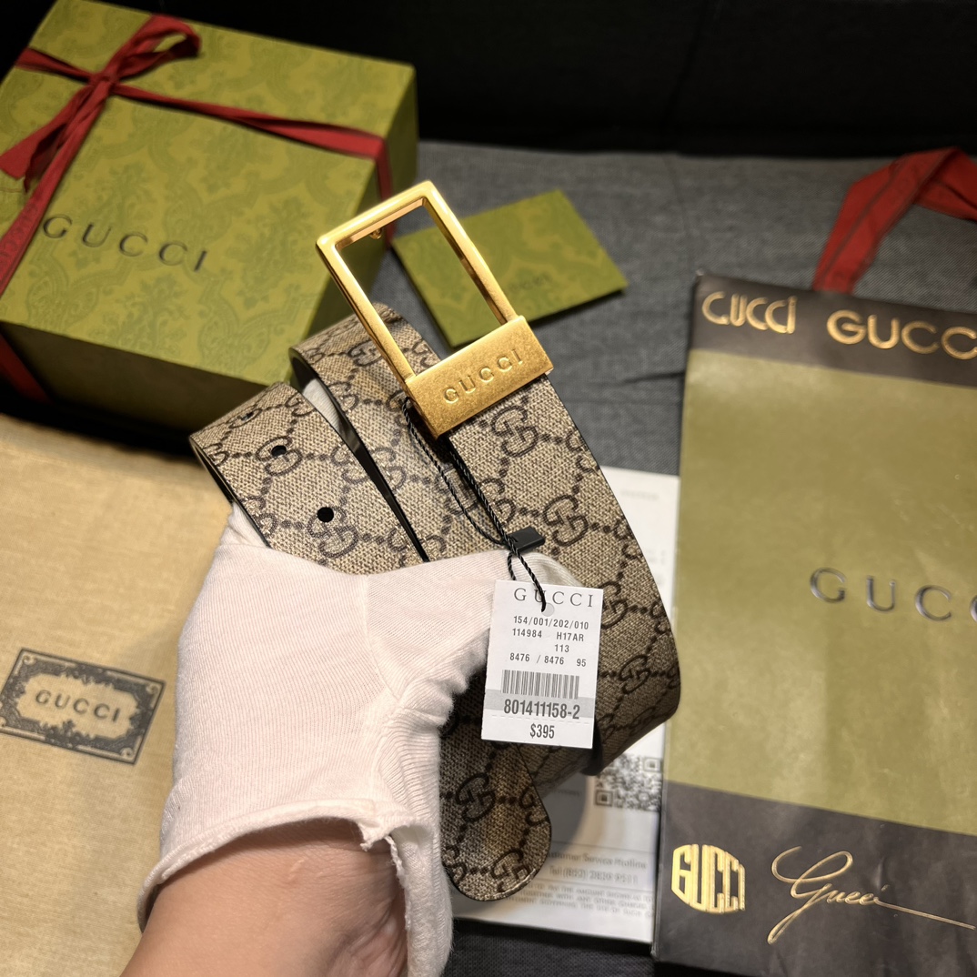 Gucci Male Basic Belt Canvas Black S-m