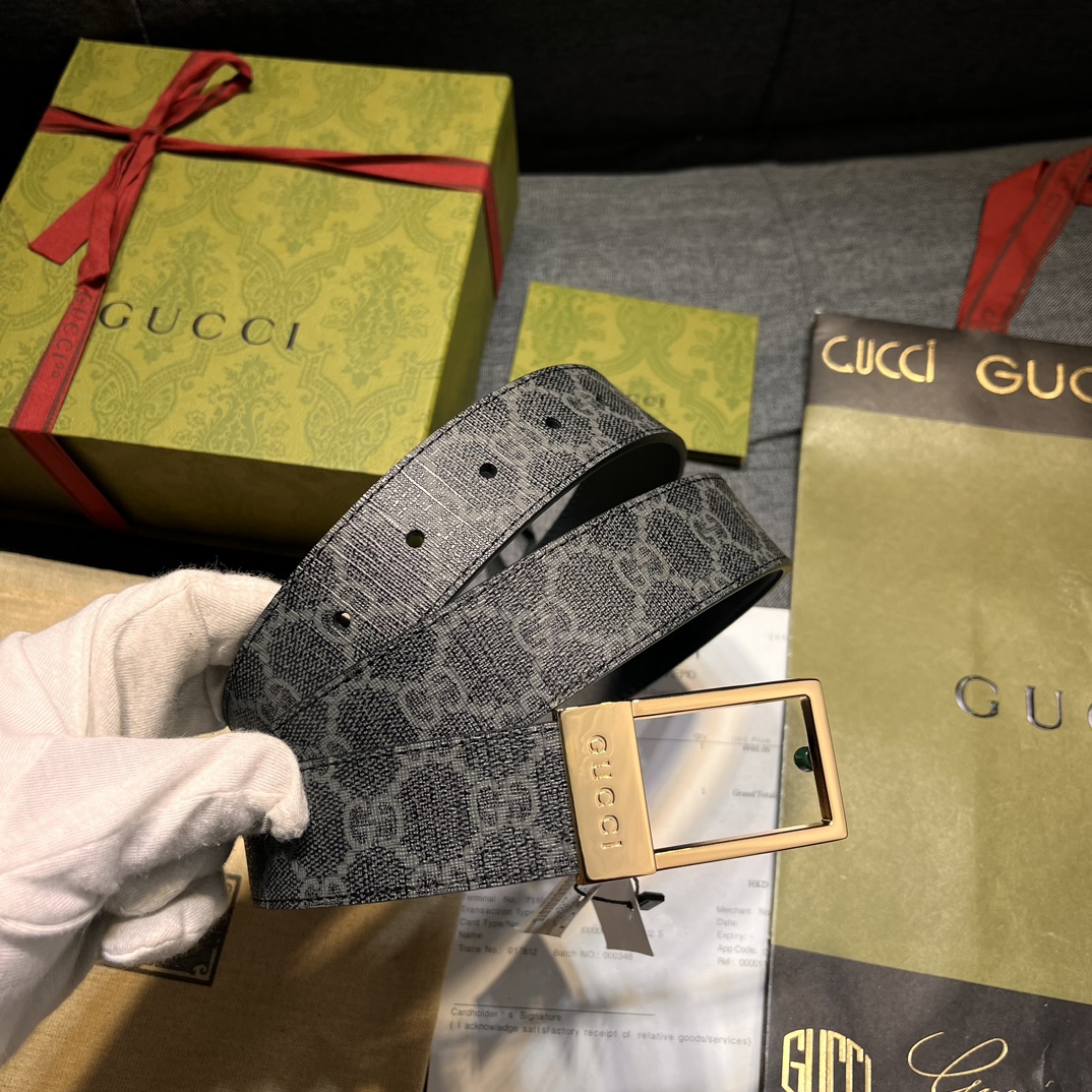 Gucci Male Basic Belt Canvas Black S-m