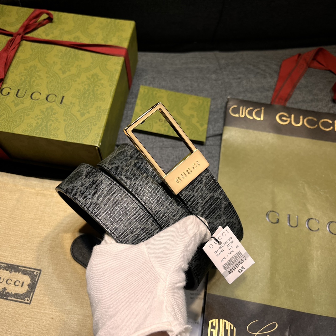 Gucci Male Basic Belt Canvas Black S-m