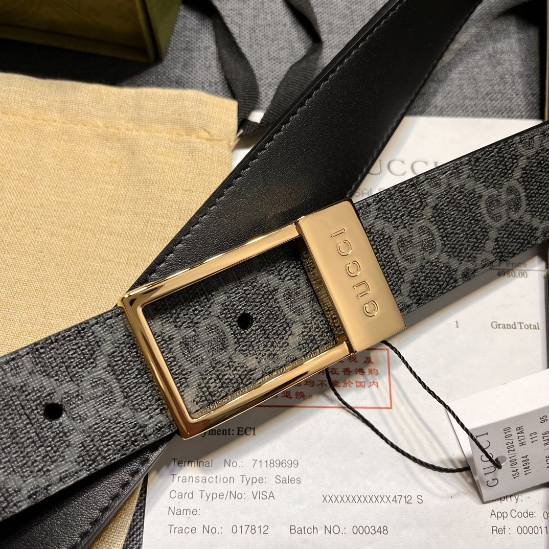 Gucci Male Basic Belt Canvas Black S-m