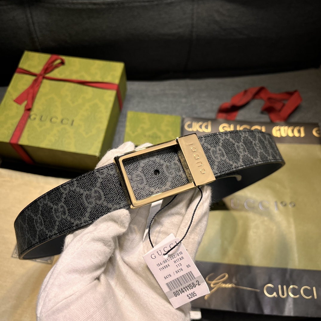 Gucci Male Basic Belt Canvas Black S-m