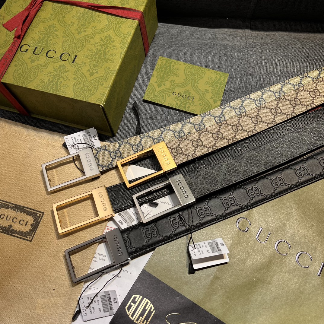 Gucci Male Basic Belt Canvas Black S-m