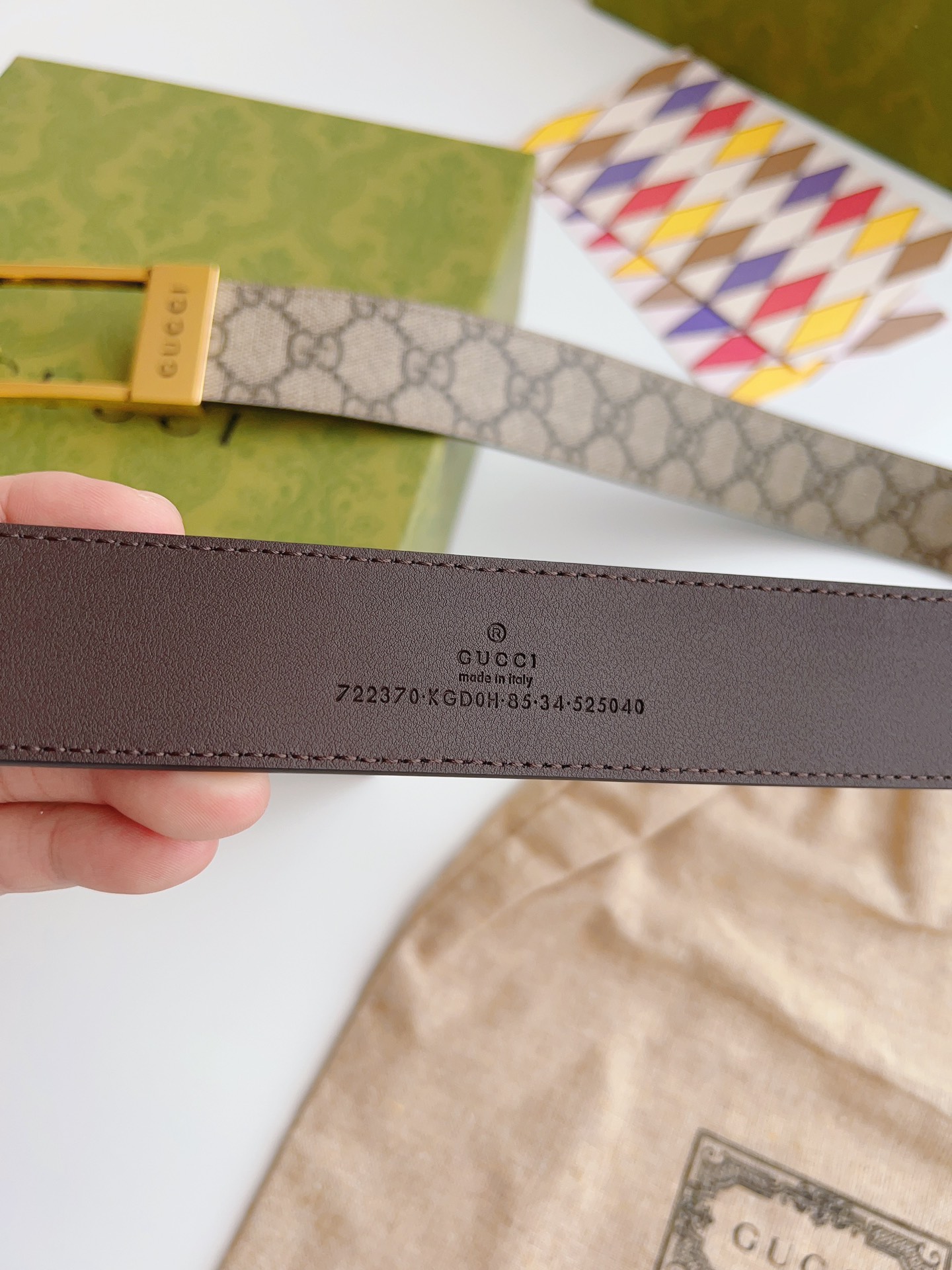 Gucci Basic Belt Canvas Beige S-m