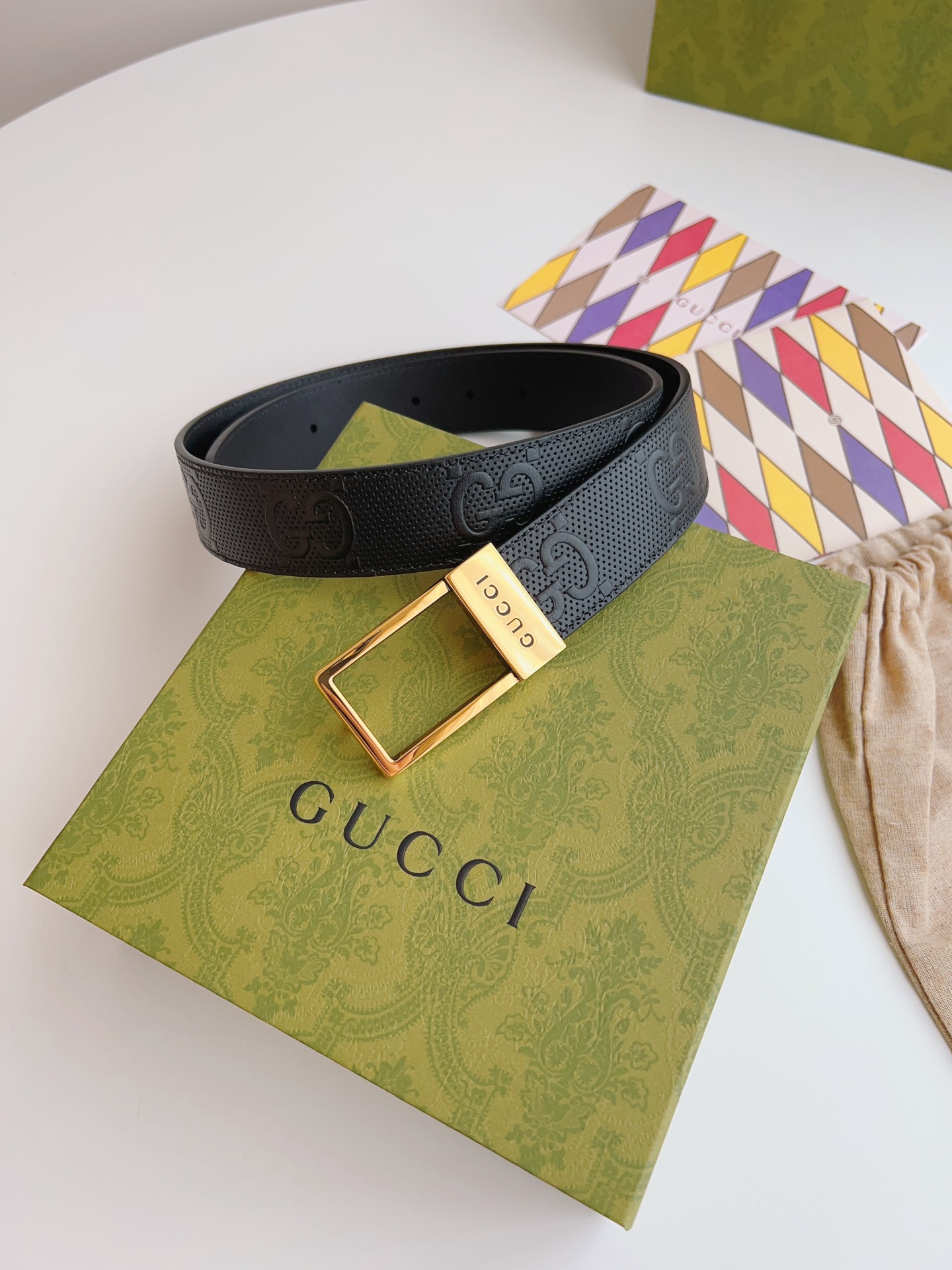 Gucci Basic Belt Canvas Beige S-m