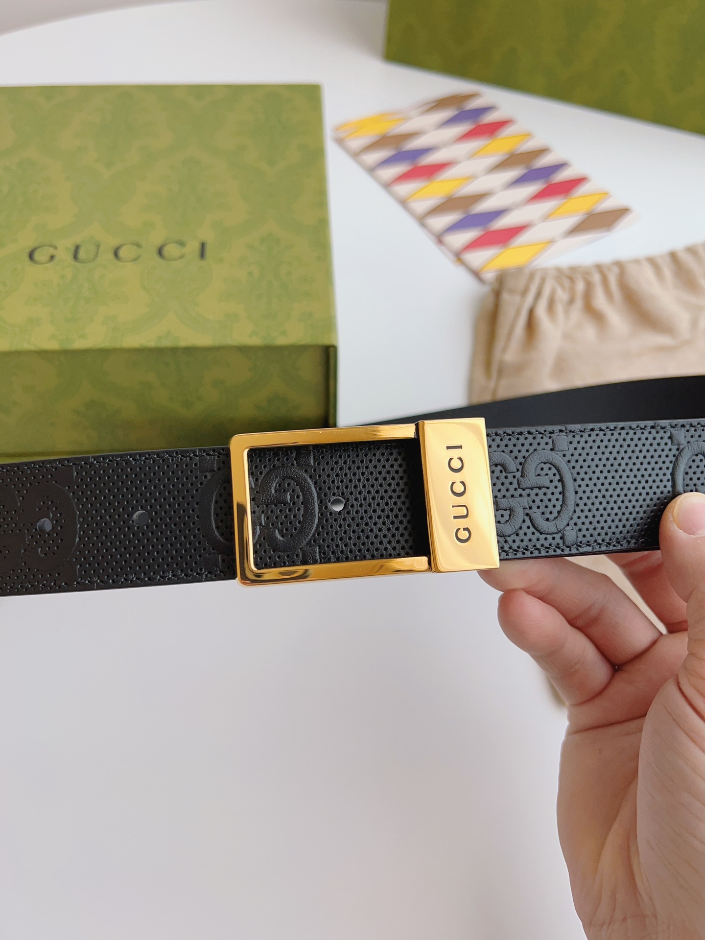 Gucci Basic Belt Canvas Beige S-m