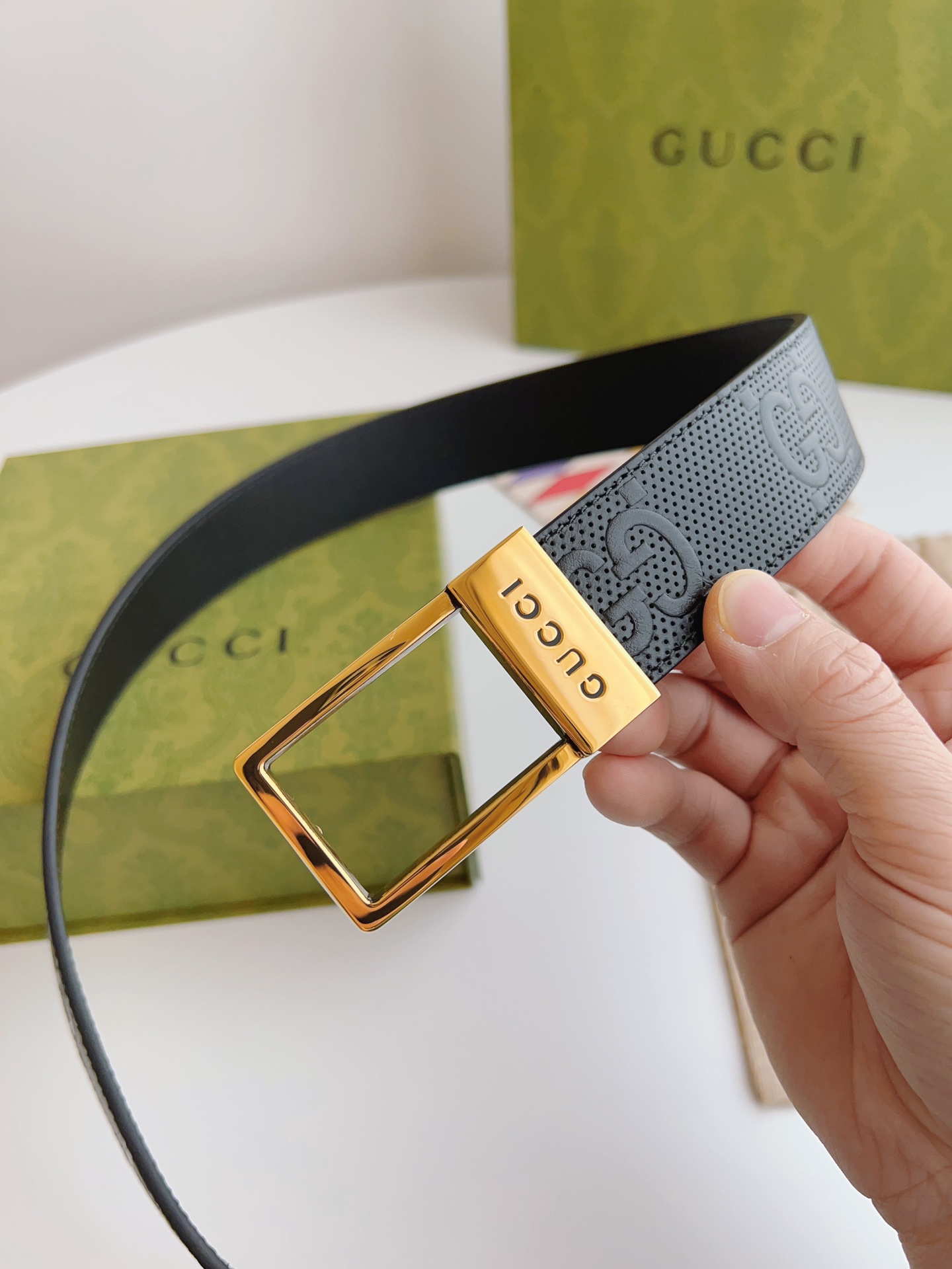 Gucci Basic Belt Canvas Beige S-m