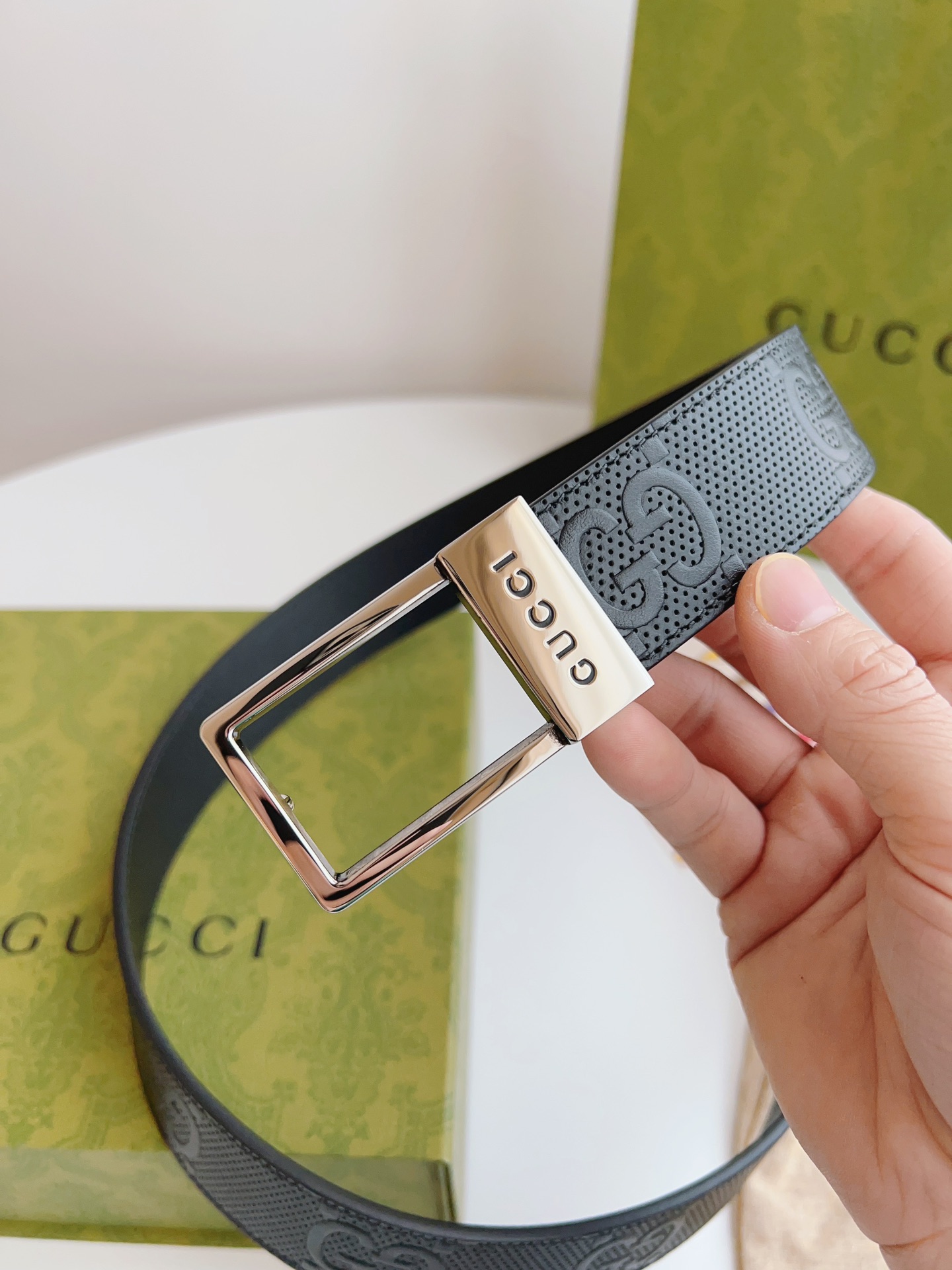 Gucci Basic Belt Canvas Beige S-m