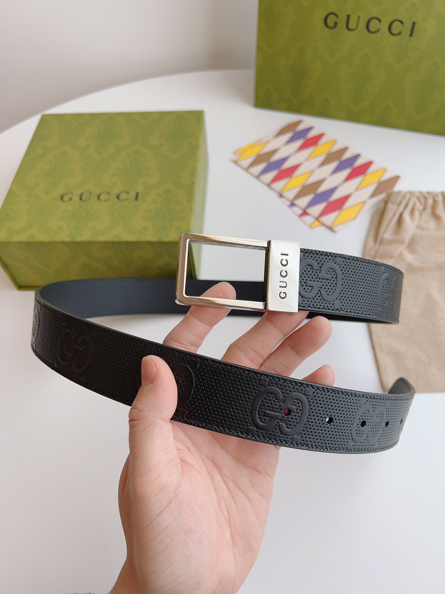 Gucci Basic Belt Canvas Beige S-m