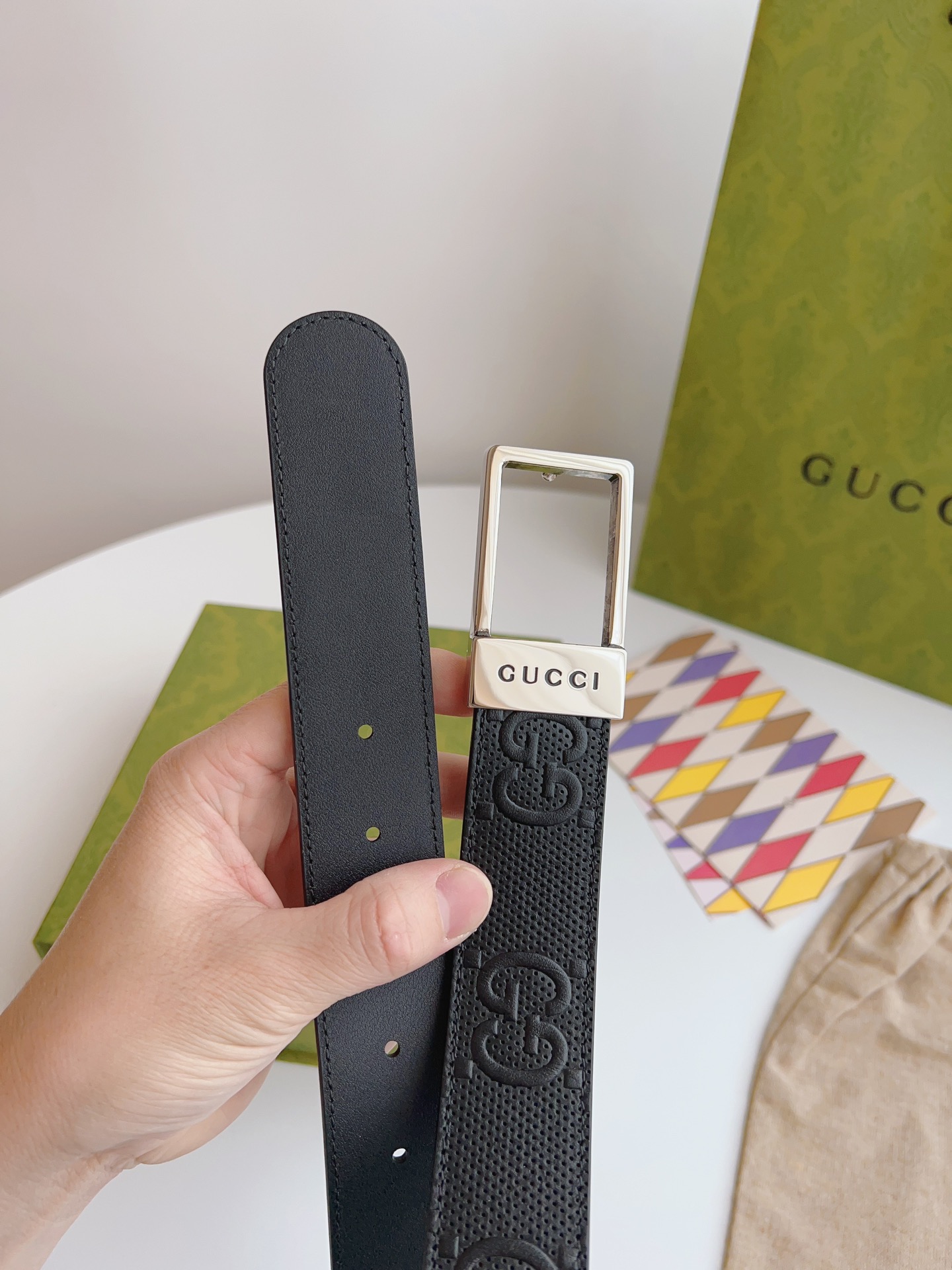 Gucci Basic Belt Canvas Beige S-m