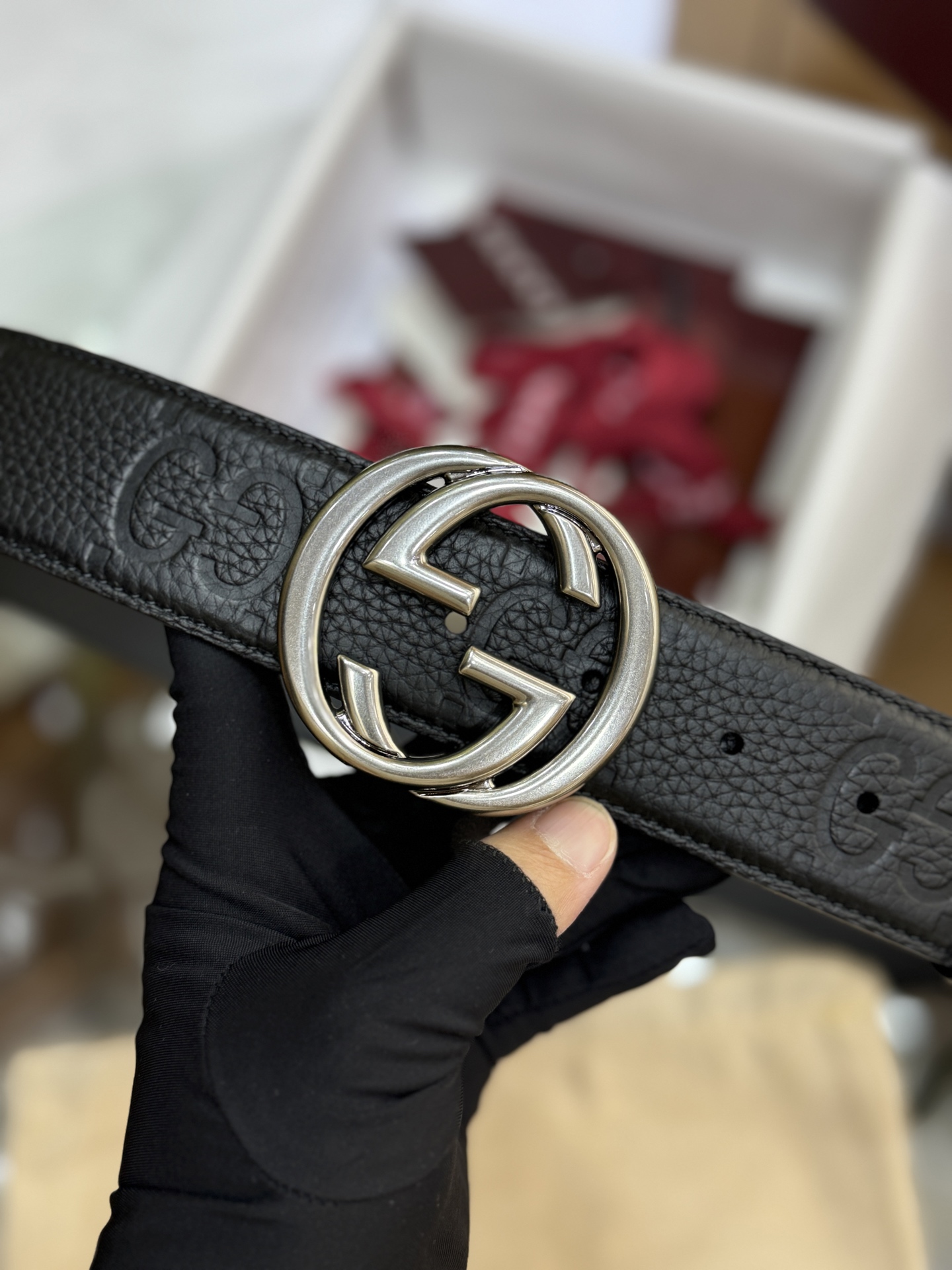 Gucci Basic Belt Canvas Black S-m