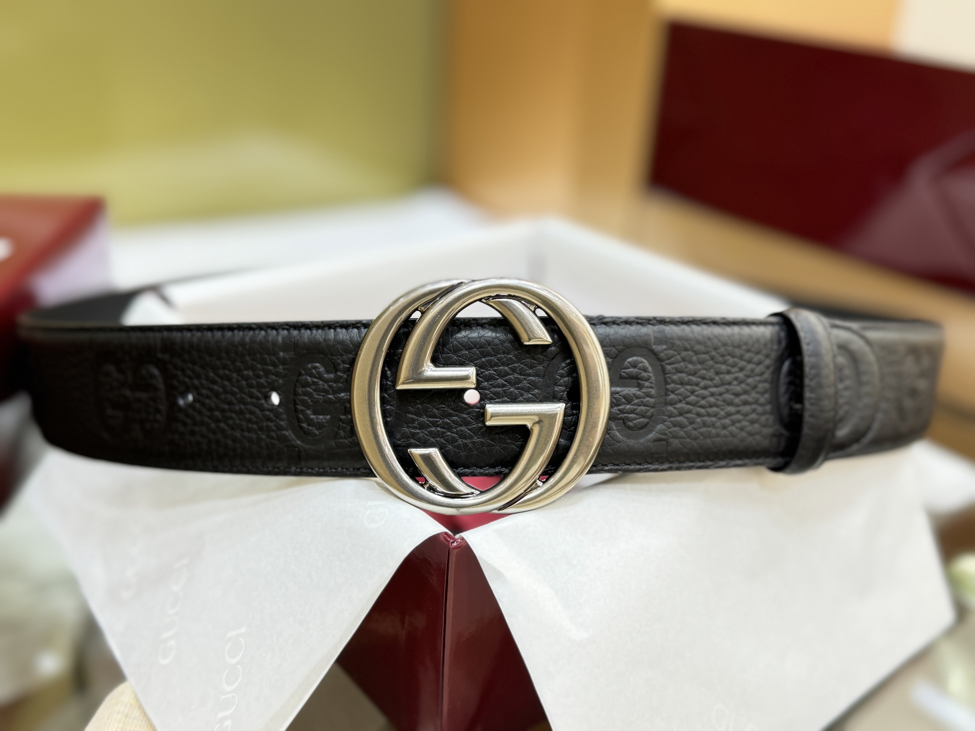 Gucci Basic Belt Canvas Black S-m