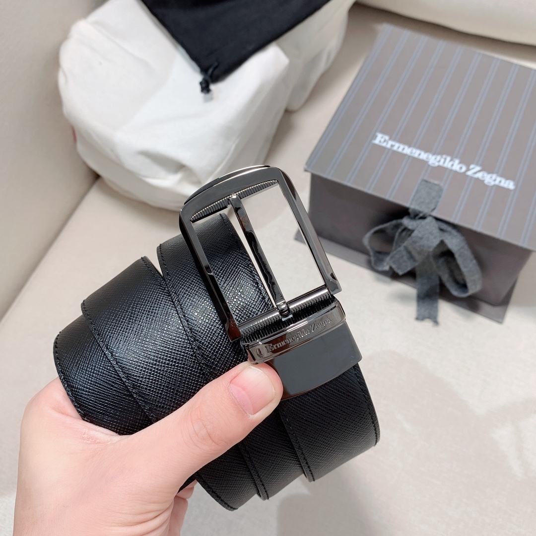 Ermenegildo Zegna Male Leather Belt 35mm