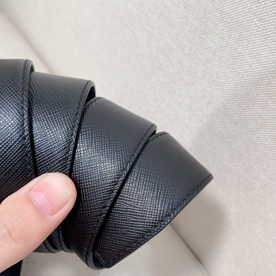 Ermenegildo Zegna Male Leather Belt 35mm