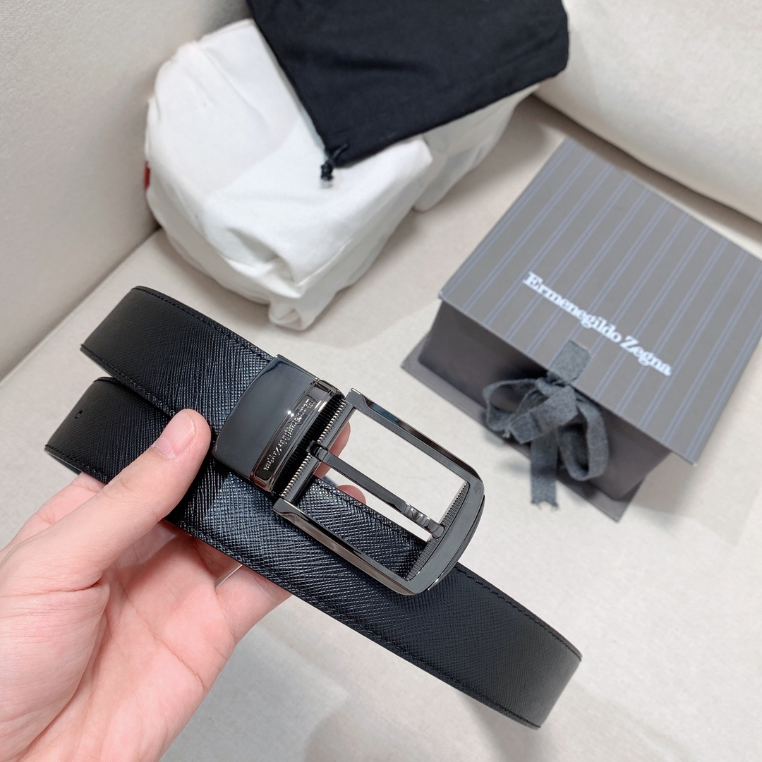 Ermenegildo Zegna Male Leather Belt 35mm