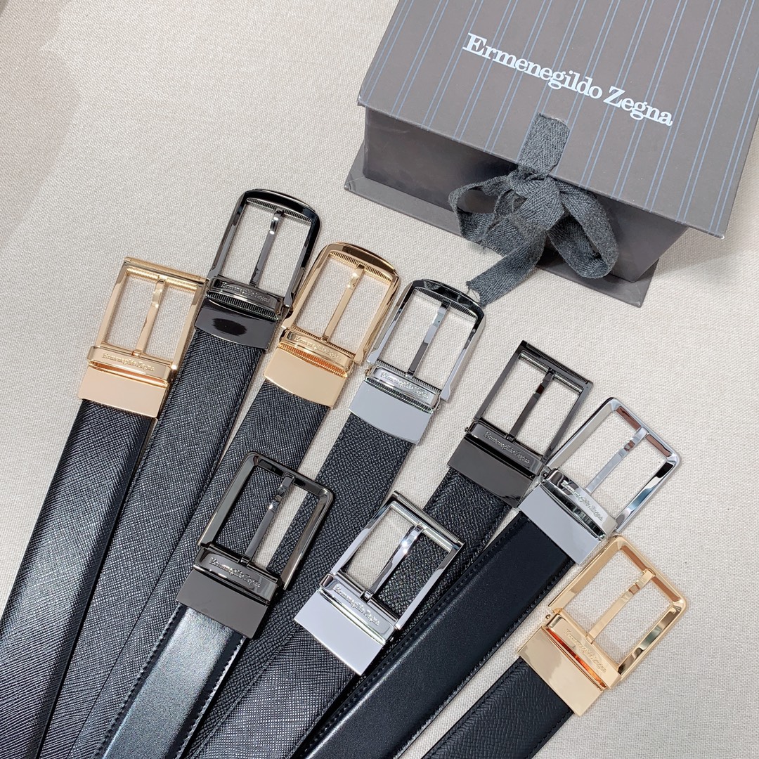 Ermenegildo Zegna Male Leather Belt 35mm