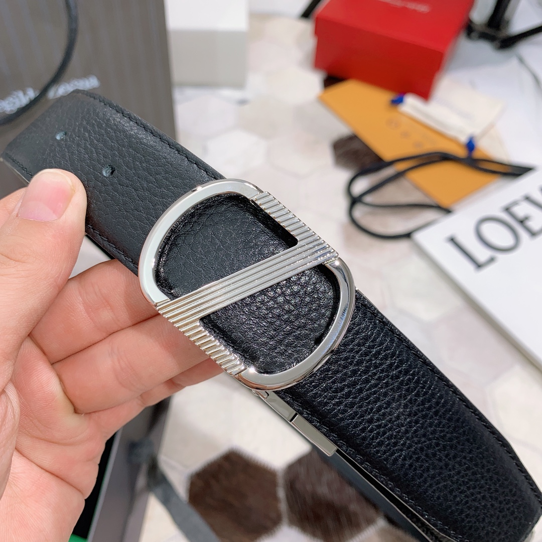 Ermenegildo Zegna Male Leather Belt Top Grain Leather M