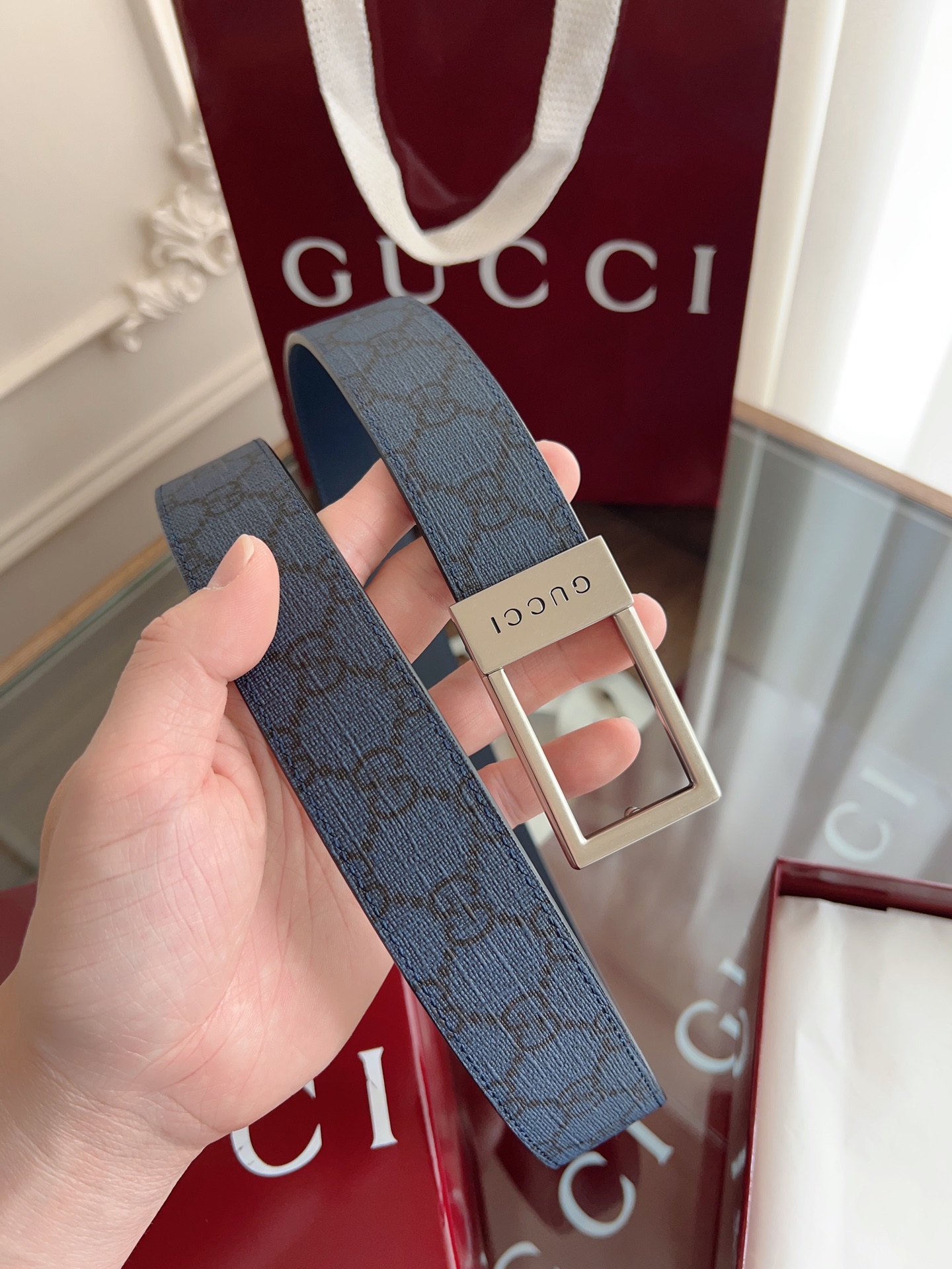 Gucci Male Basic Belt Canvas Black