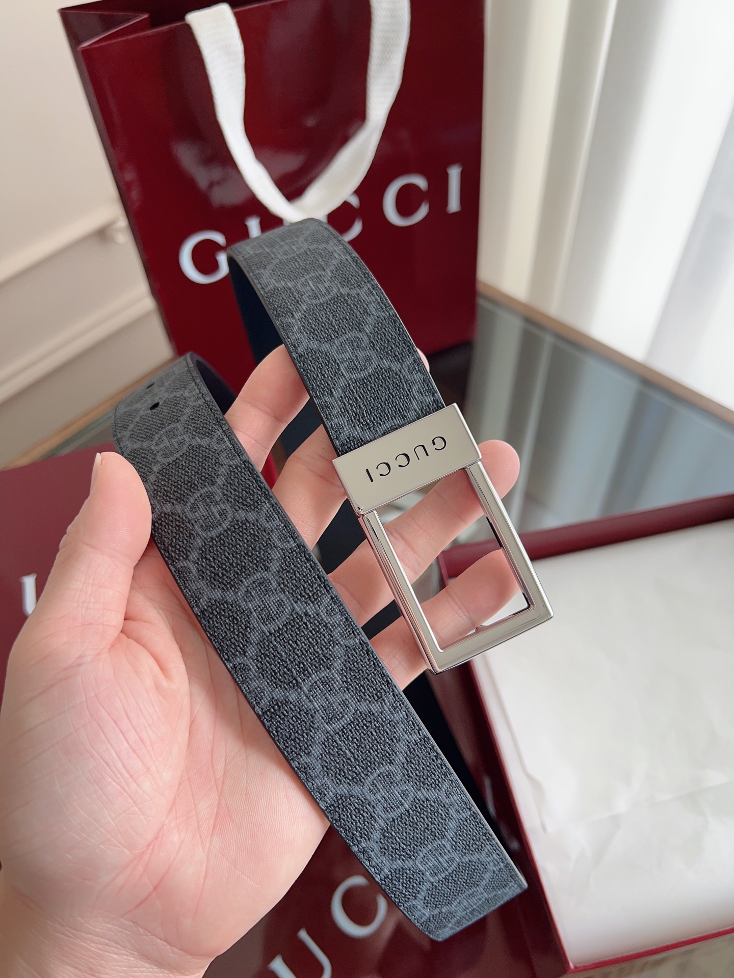 Gucci Male Basic Belt Canvas Black