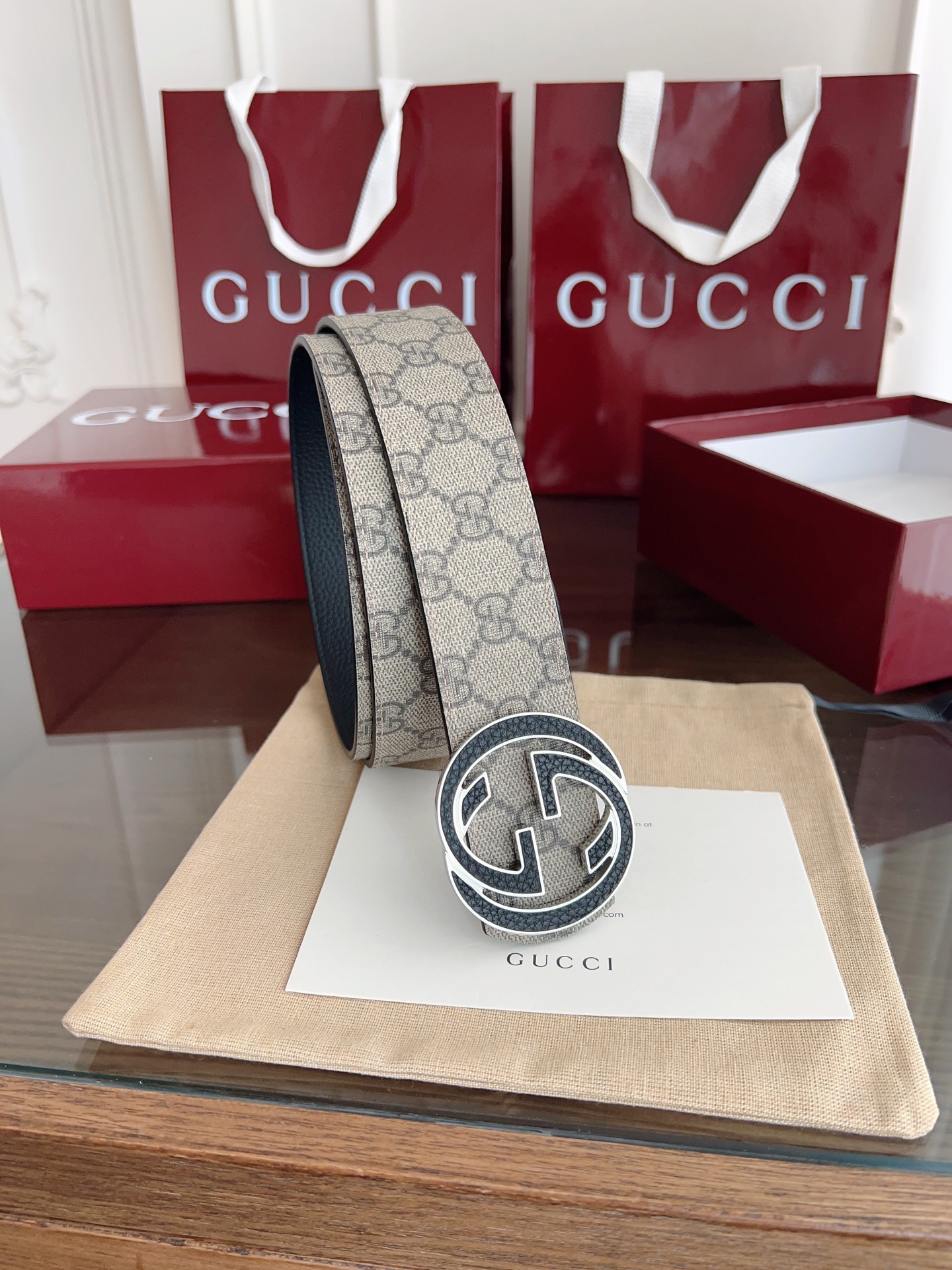 Gucci Male Basic Belt Canvas Black