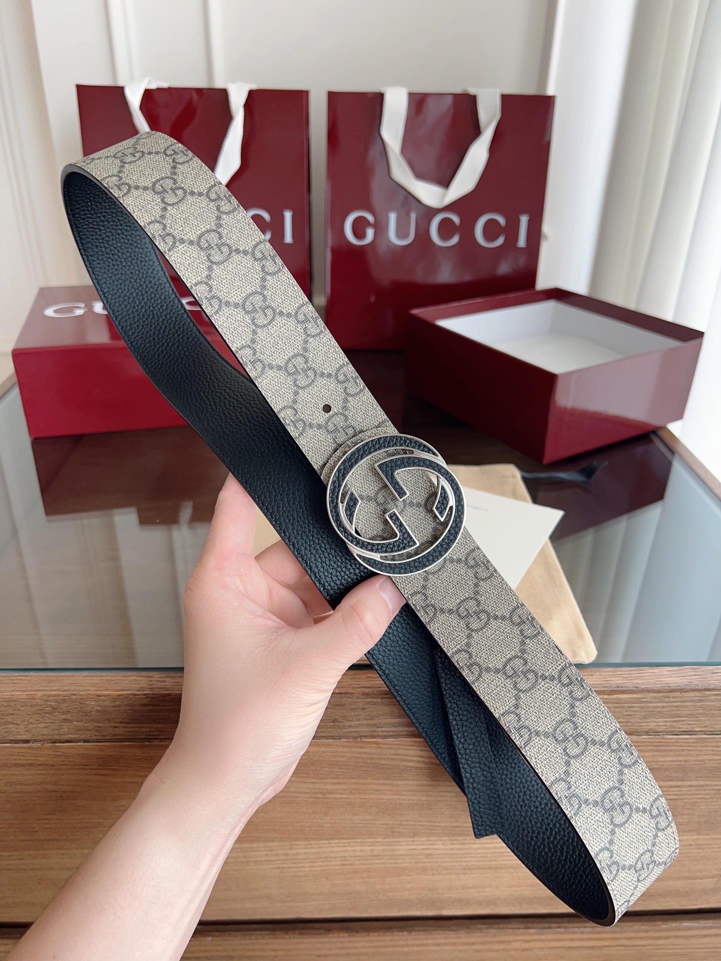 Gucci Male Basic Belt Canvas Black