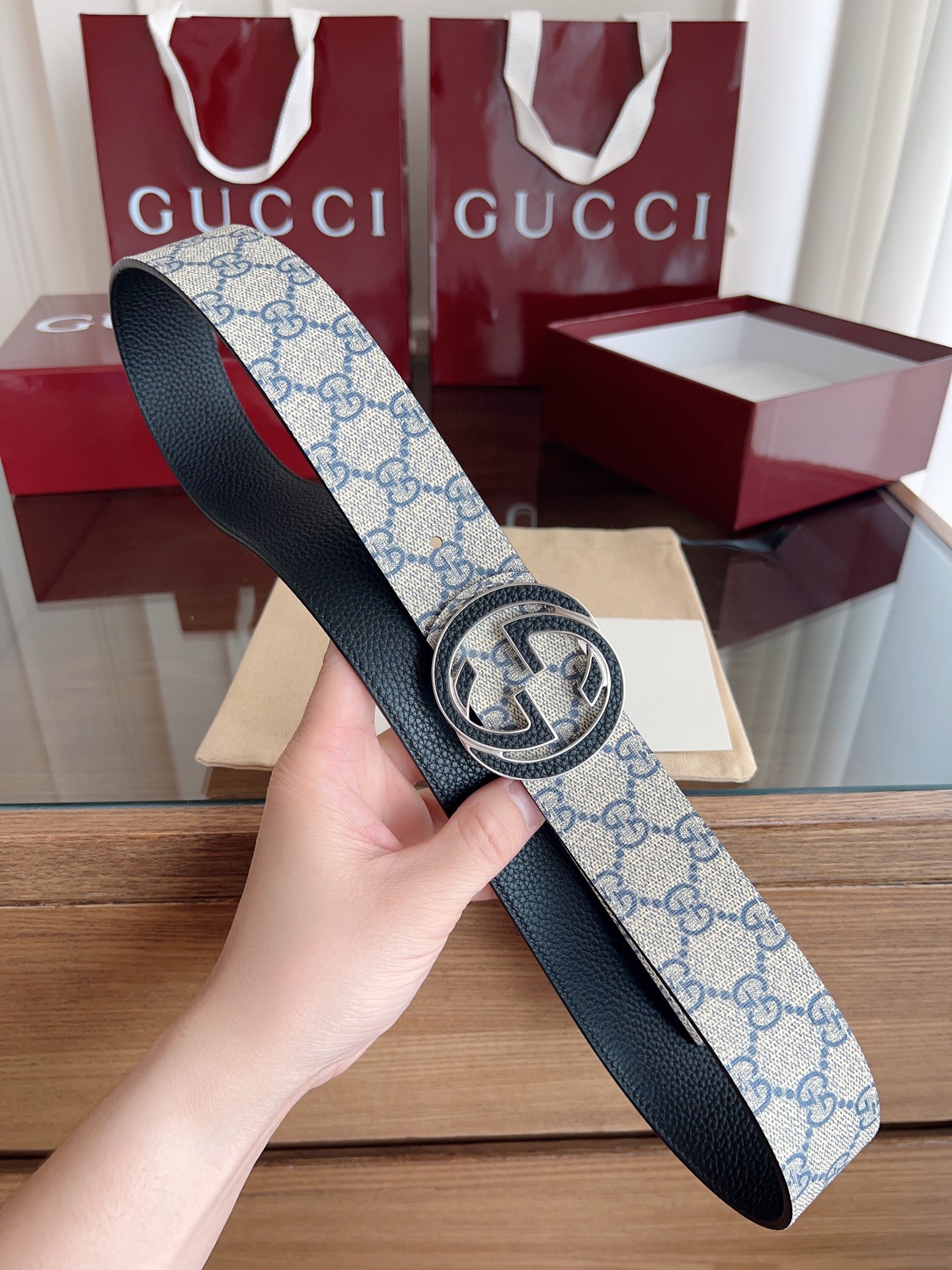 Gucci Male Basic Belt Canvas Black