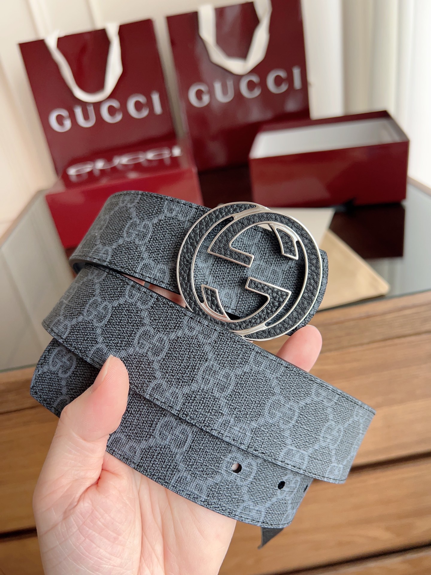 Gucci Male Basic Belt Canvas Black
