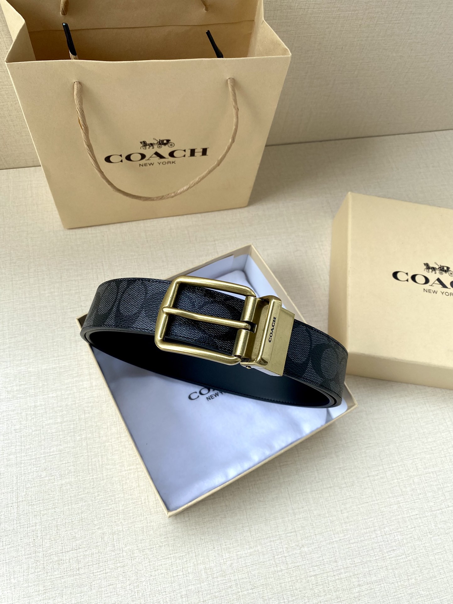 Coach Leather Belt Top Grain Leather M