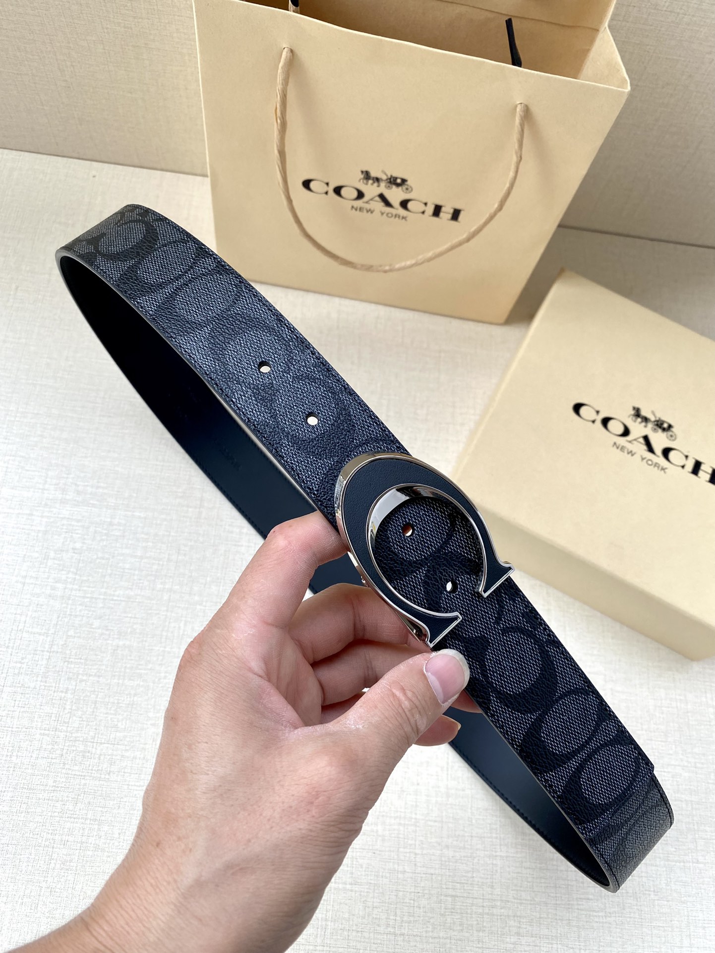 Coach Leather Belt Top Grain Leather M