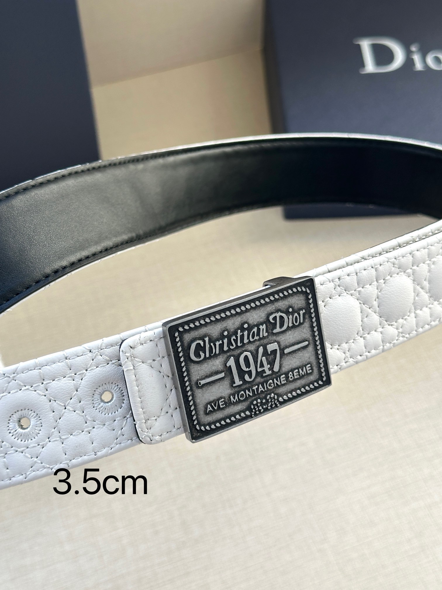 Dior Pin Buckle Belt Cow Leather Black Adjustable M