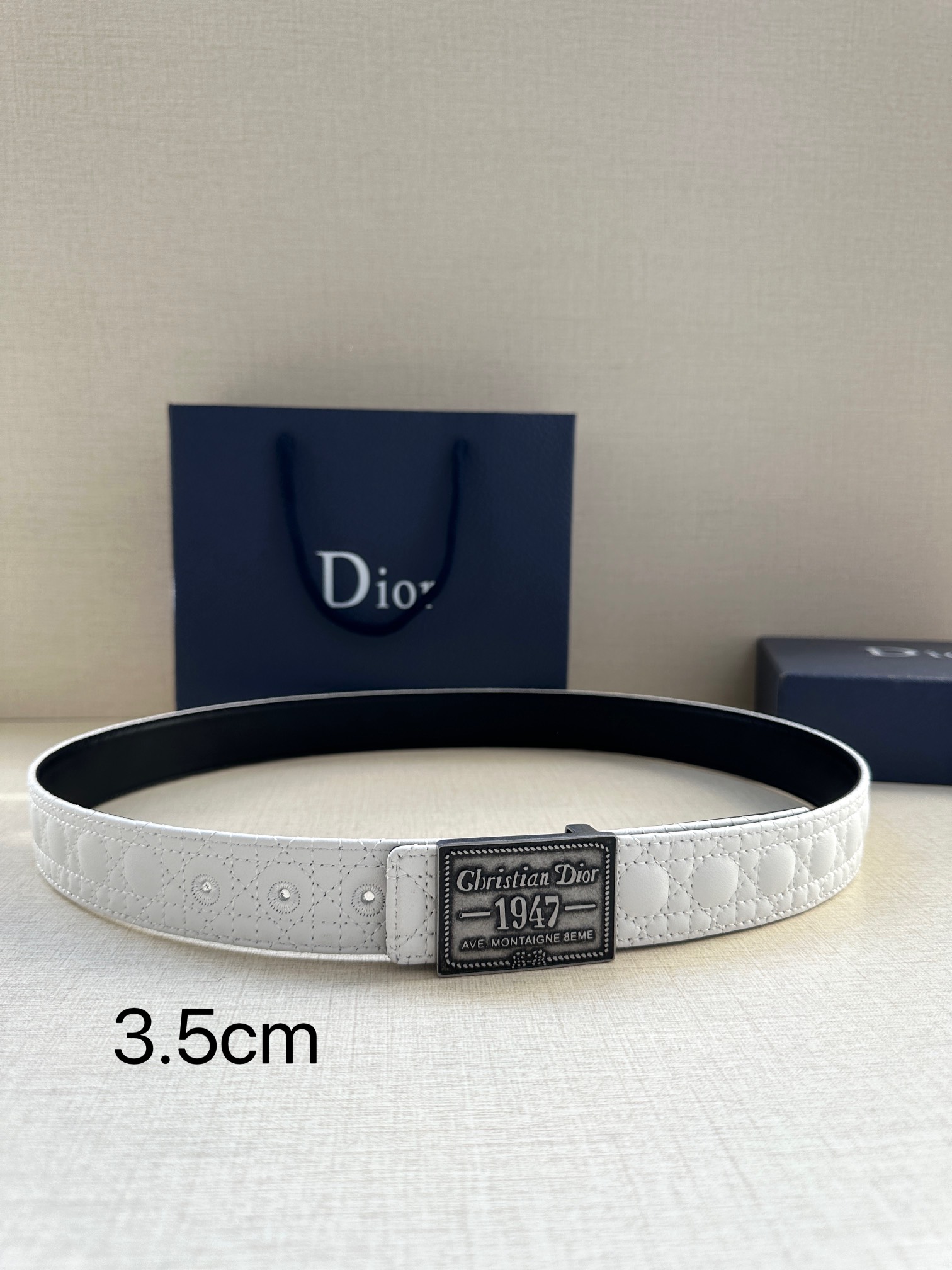 Dior Pin Buckle Belt Cow Leather Black Adjustable M