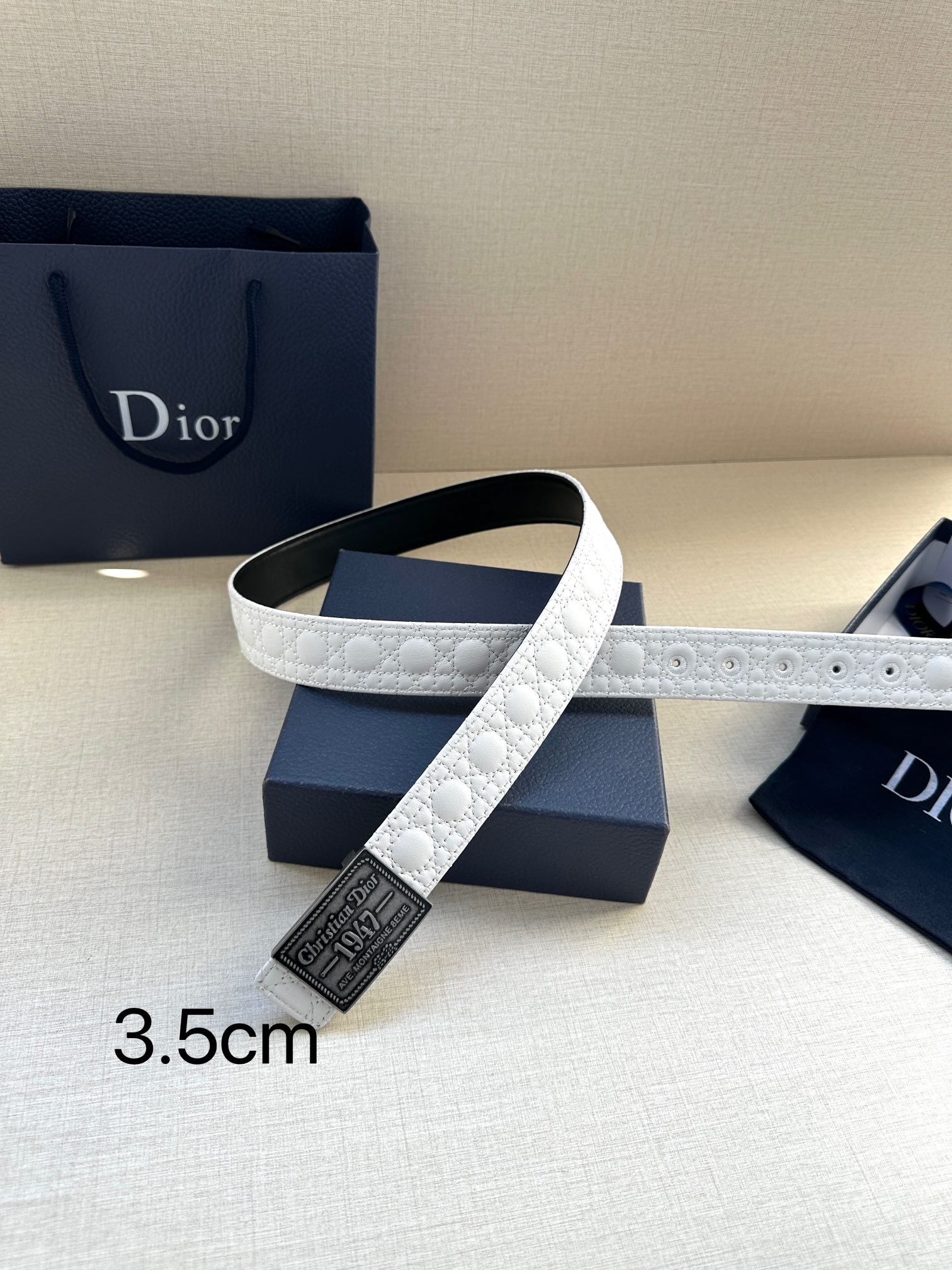 Dior Pin Buckle Belt Cow Leather Black Adjustable M