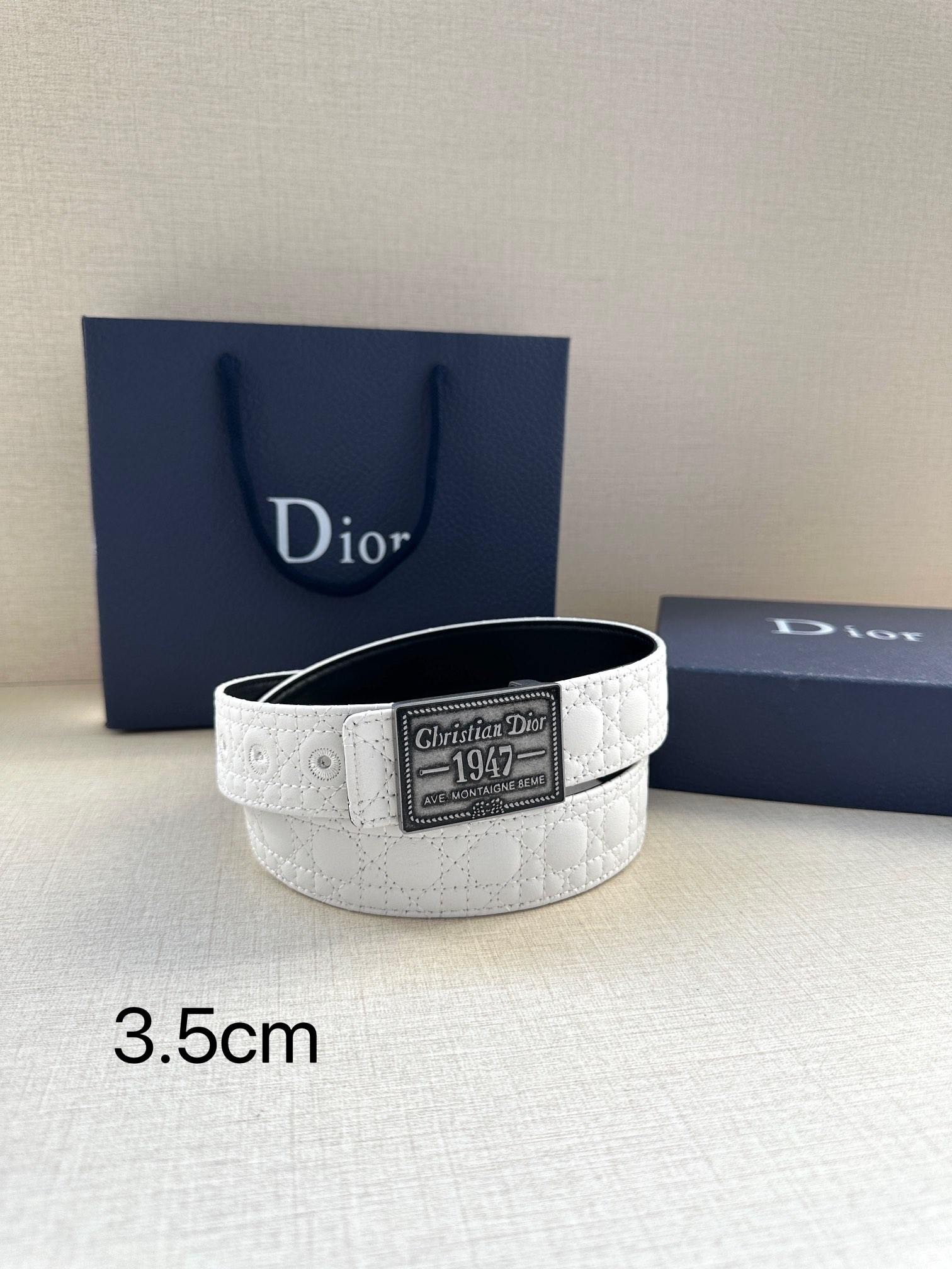 Dior Pin Buckle Belt Cow Leather Black Adjustable M