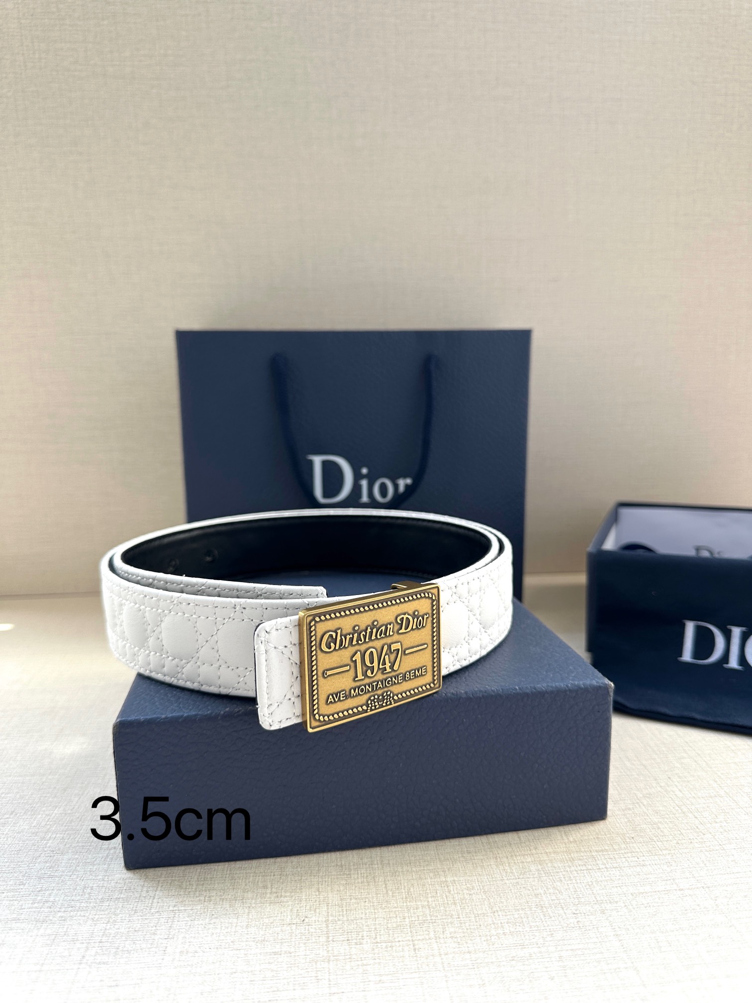 Dior Pin Buckle Belt Cow Leather Black Adjustable M