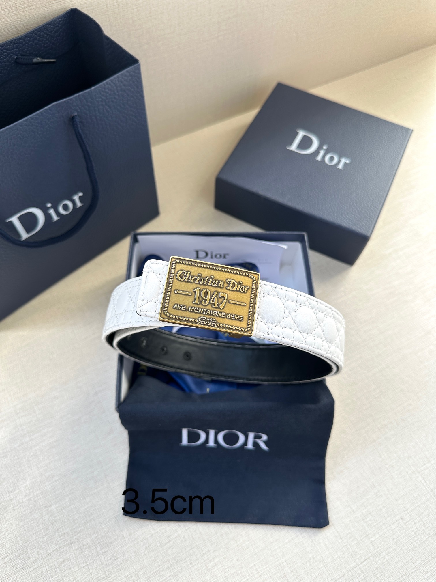 Dior Pin Buckle Belt Cow Leather Black Adjustable M