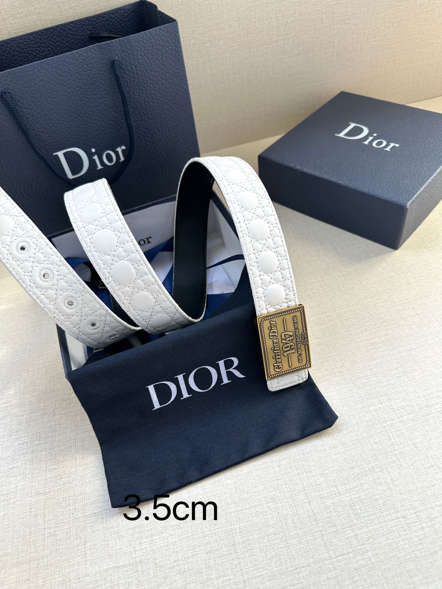 Dior Pin Buckle Belt Cow Leather Black Adjustable M