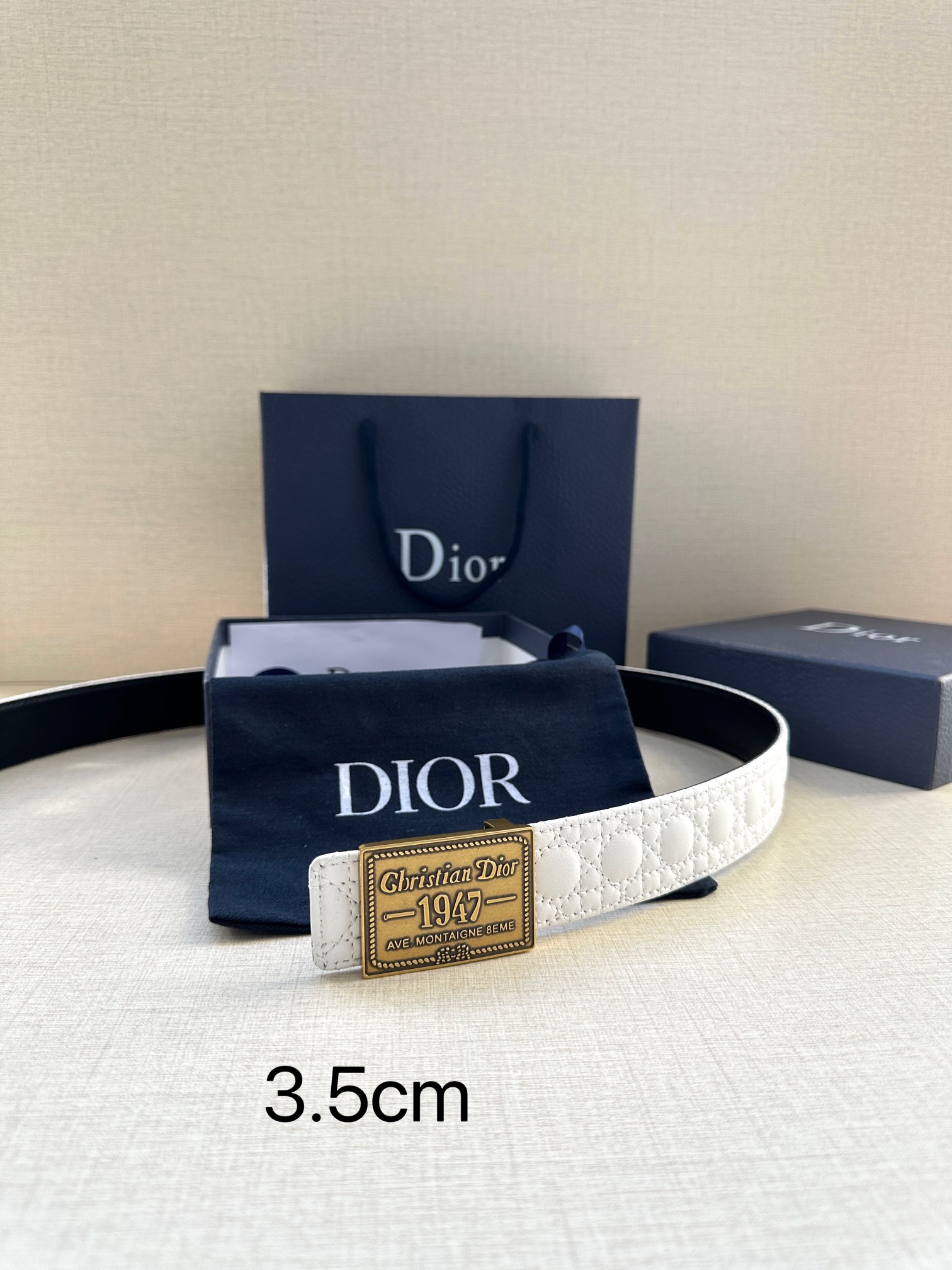 Dior Pin Buckle Belt Cow Leather Black Adjustable M