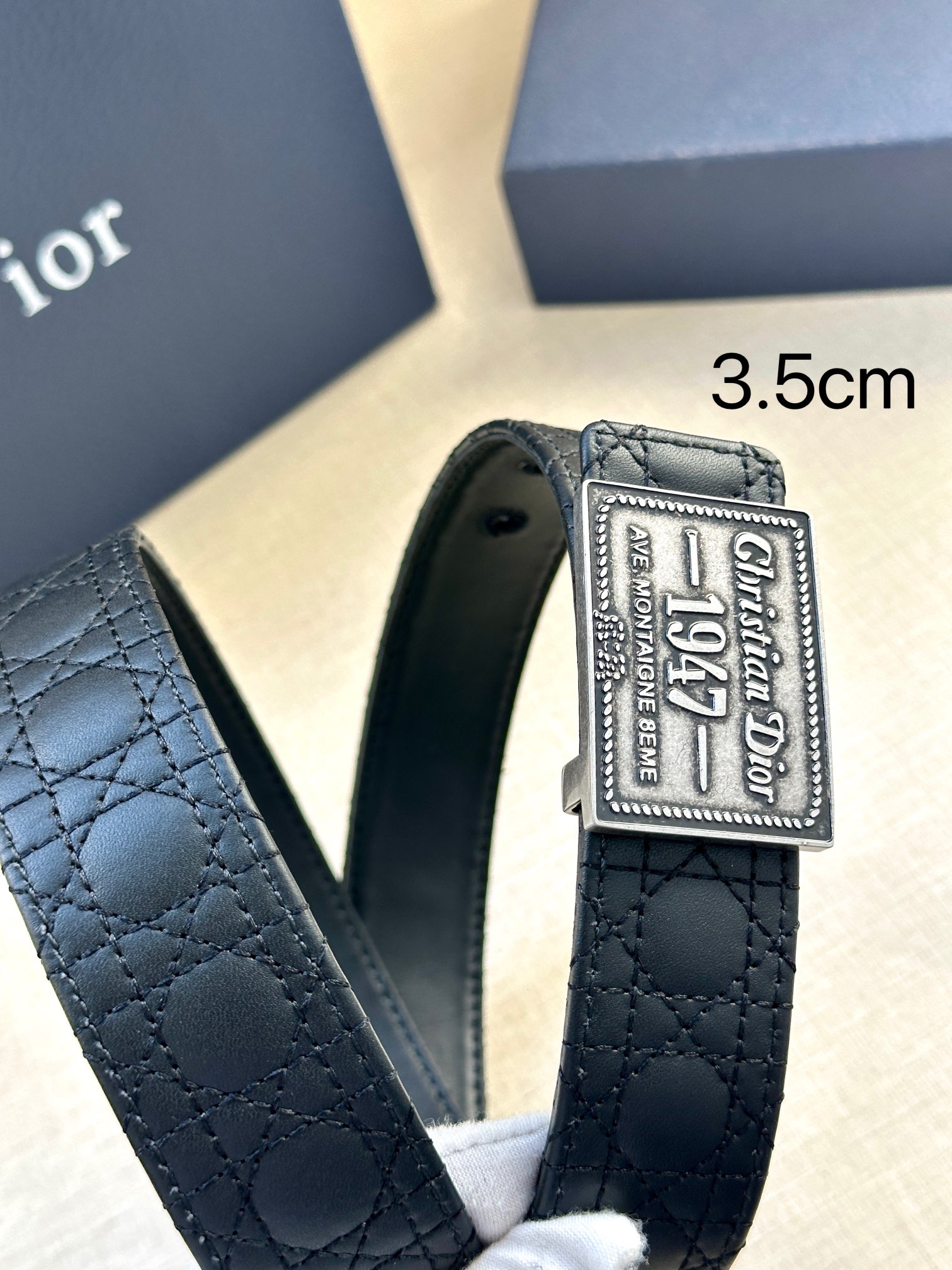 Dior Pin Buckle Belt Cow Leather Black Adjustable M